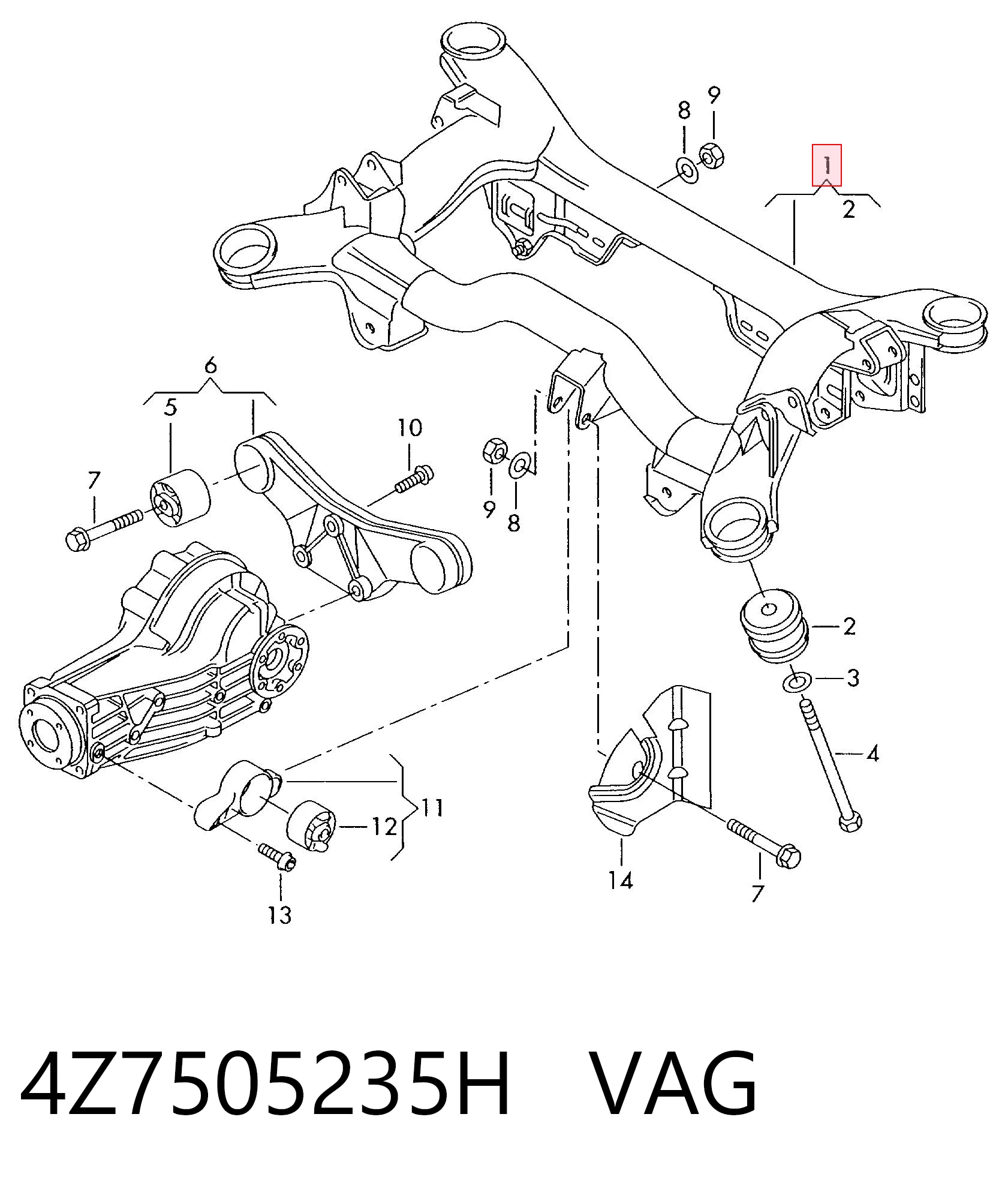 Korpus osi tylnej do Audi A6 Allroad C5 4BH