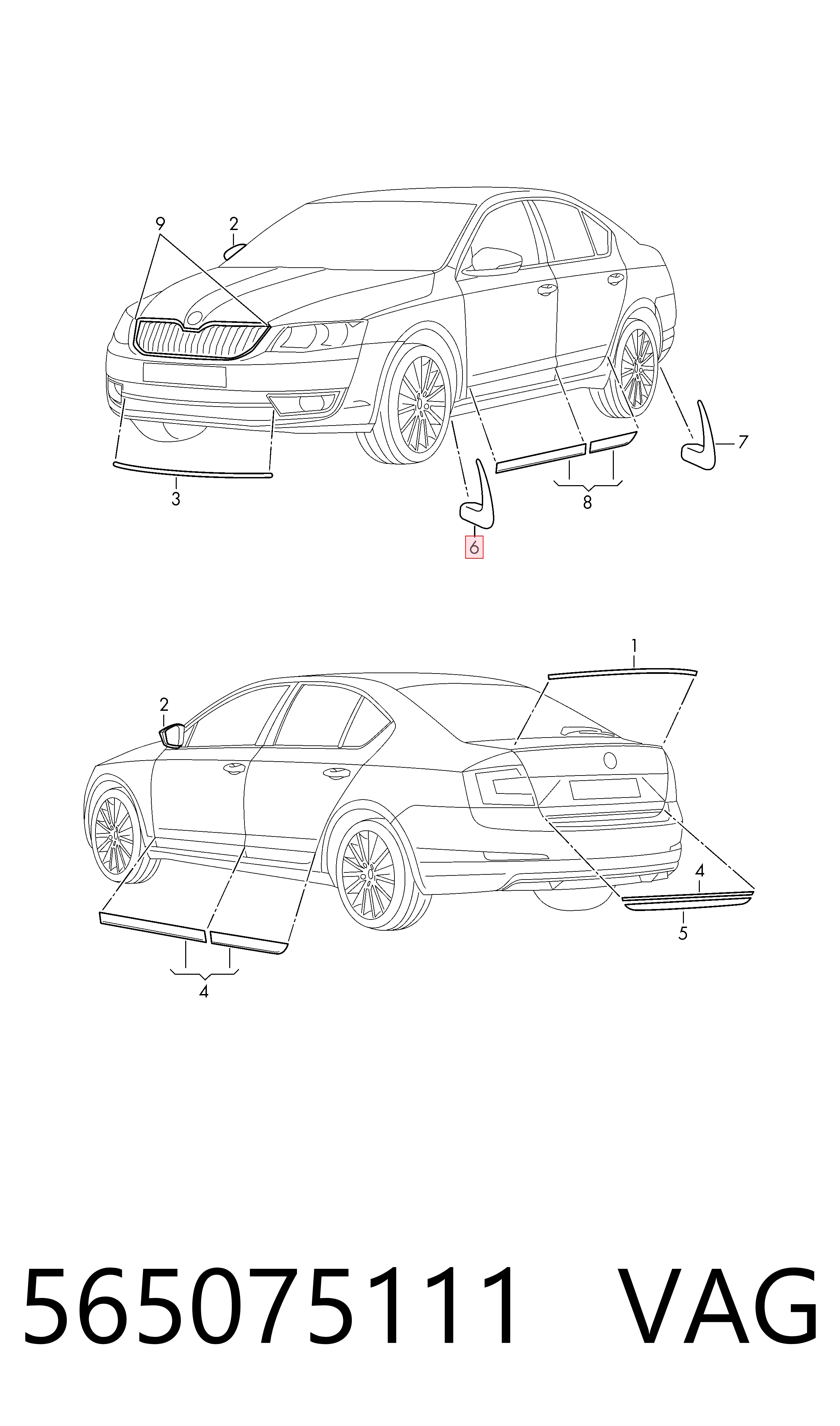 565075111 VAG Chlapacze przednie, zestaw