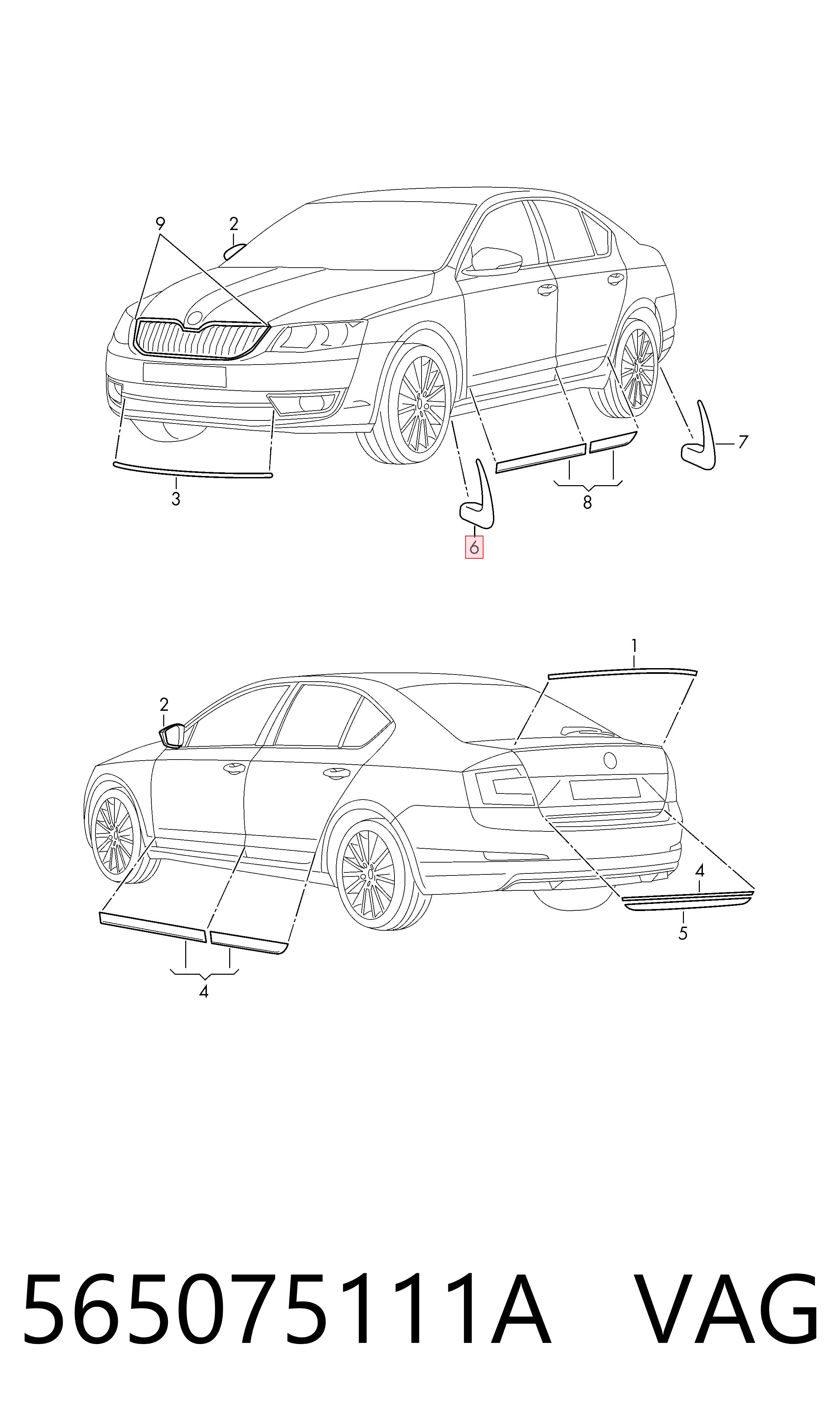 Chlapacze przednie, zestaw do Skoda Kodiaq I NS6, NS7, NV7