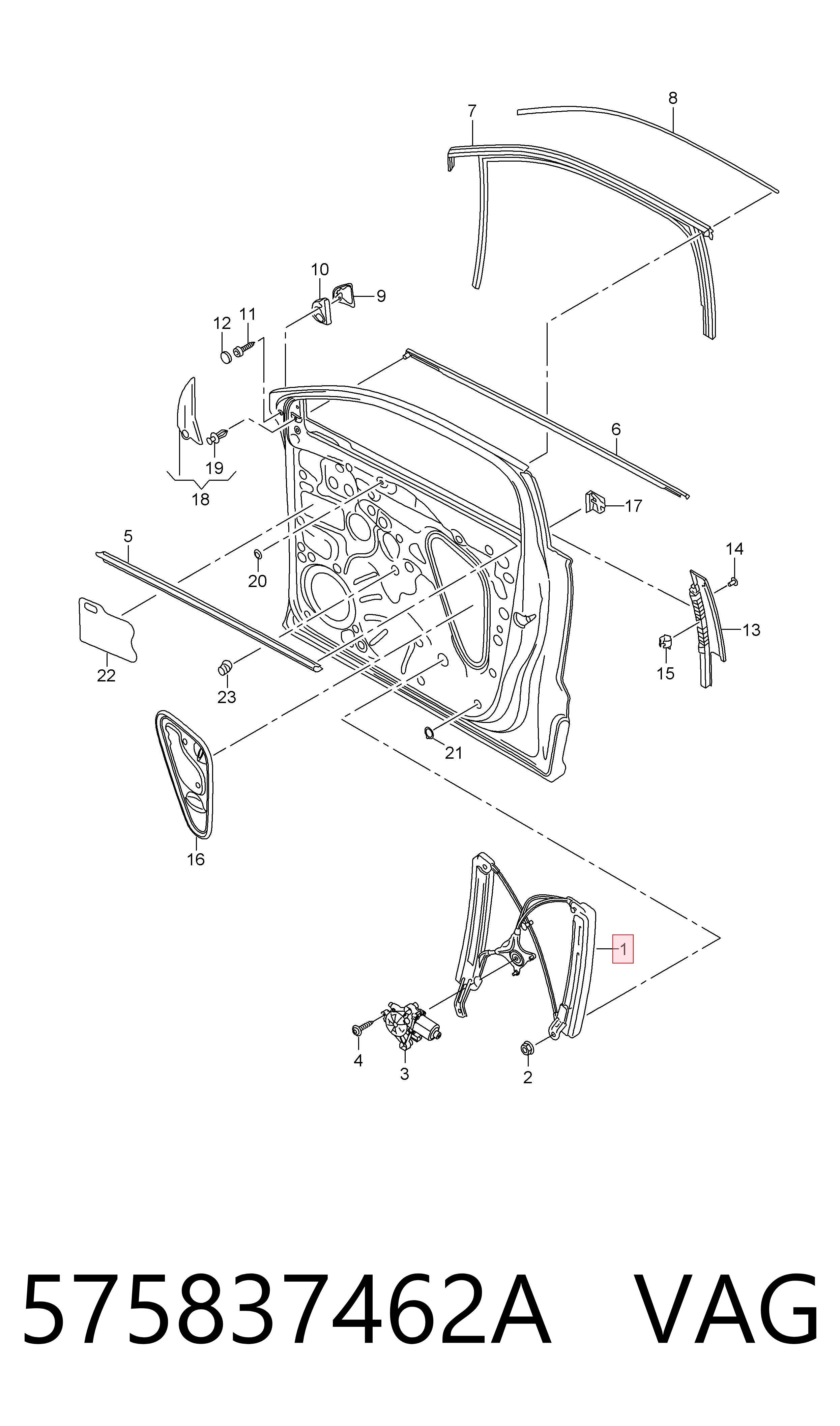 Do koszyka Mechanizm podnoszenia szyby drzwi przednich prawych Skoda KAROQ  NU7, ND7
