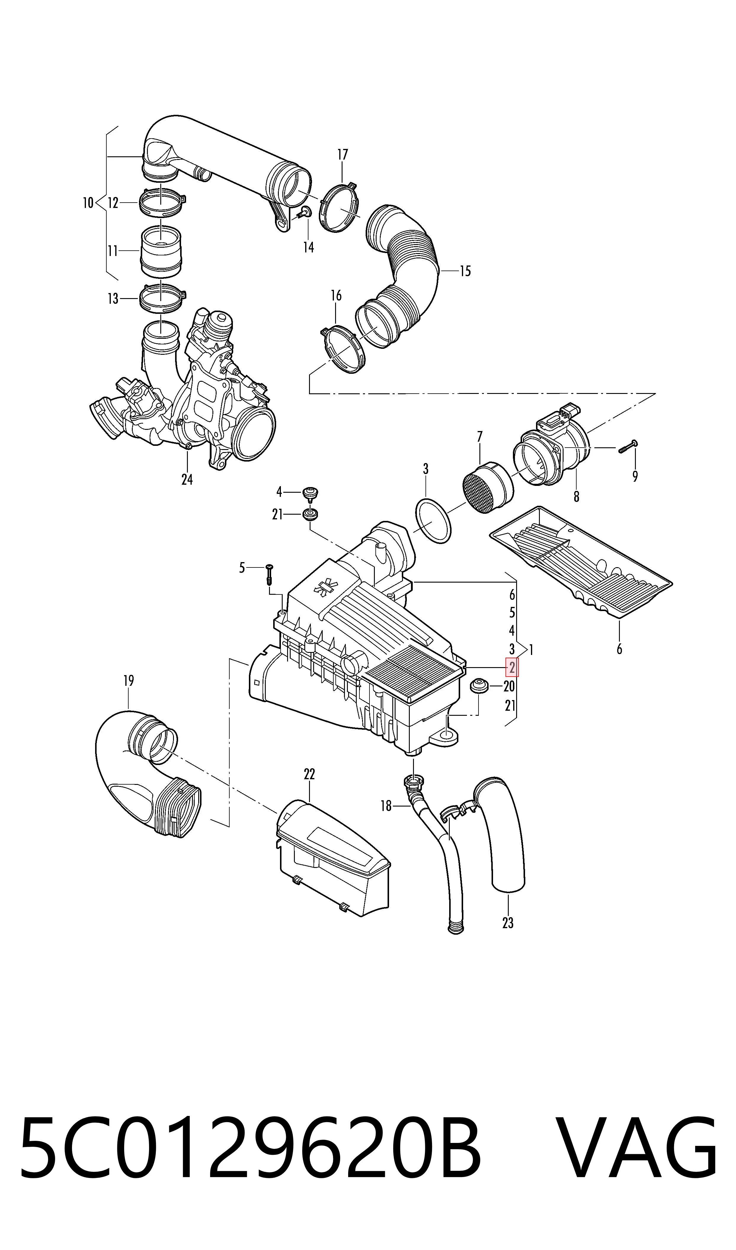 Filtr powietrza VAG 5C0129620B cena, od 10,83 USD