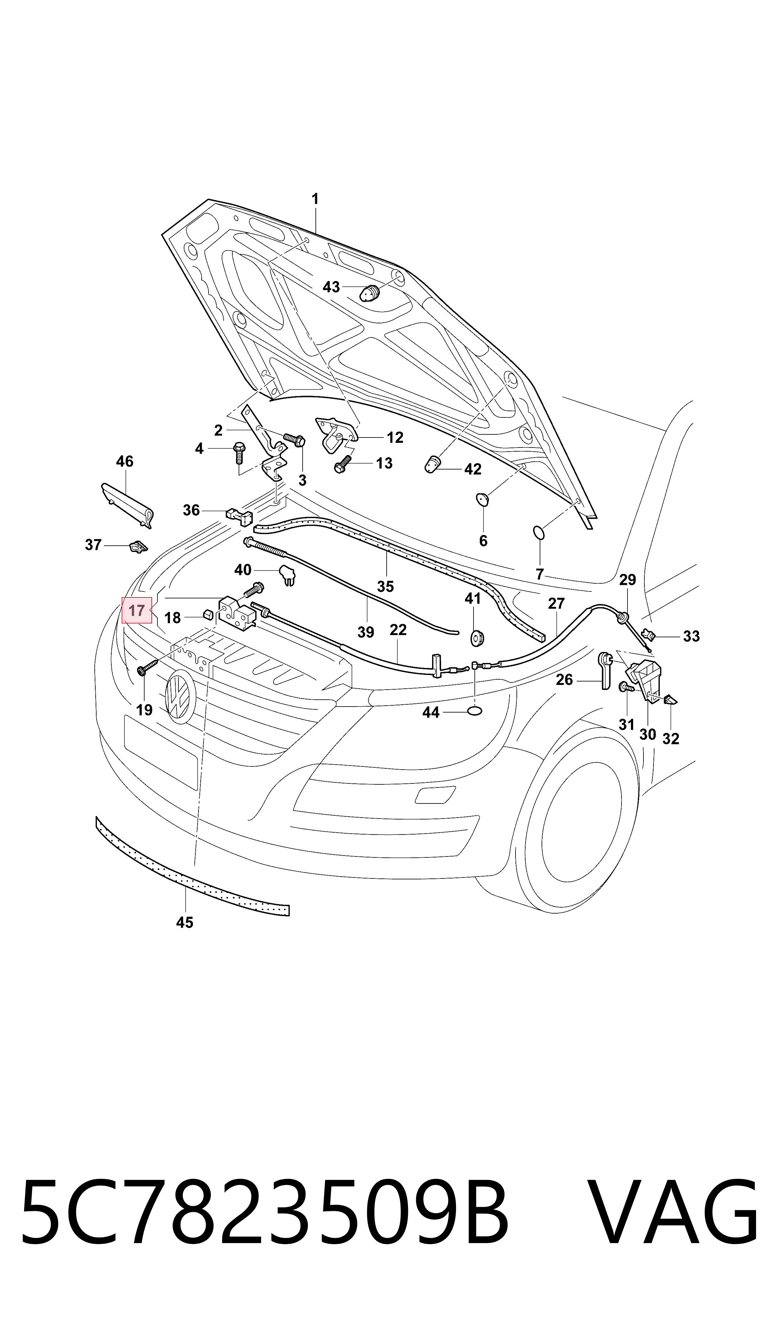5C7823509B VAG Zamek maski