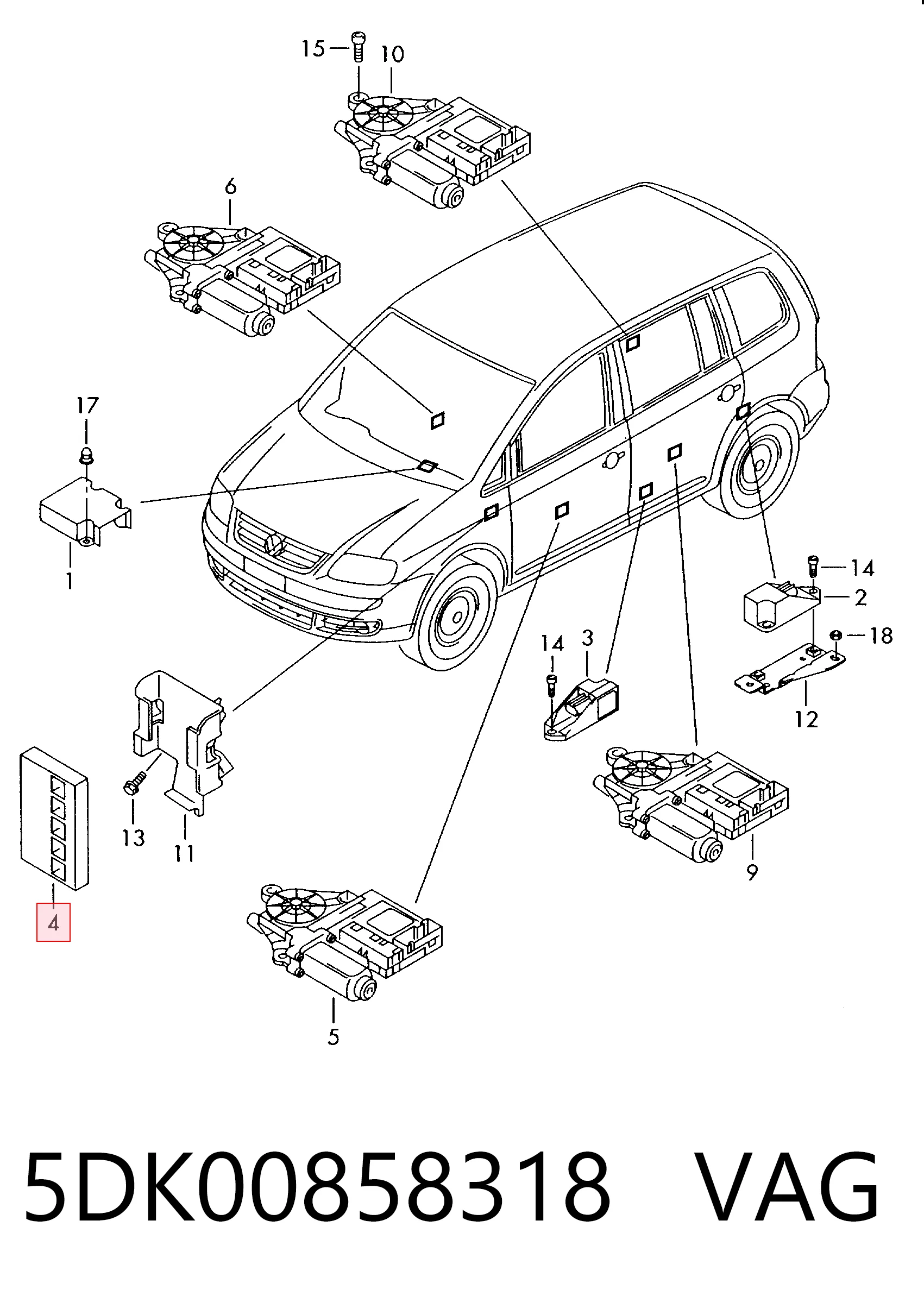 Do koszyka Blok komfortu Volkswagen Caddy III 2KB, 2KJ, 2CB, 2CJ