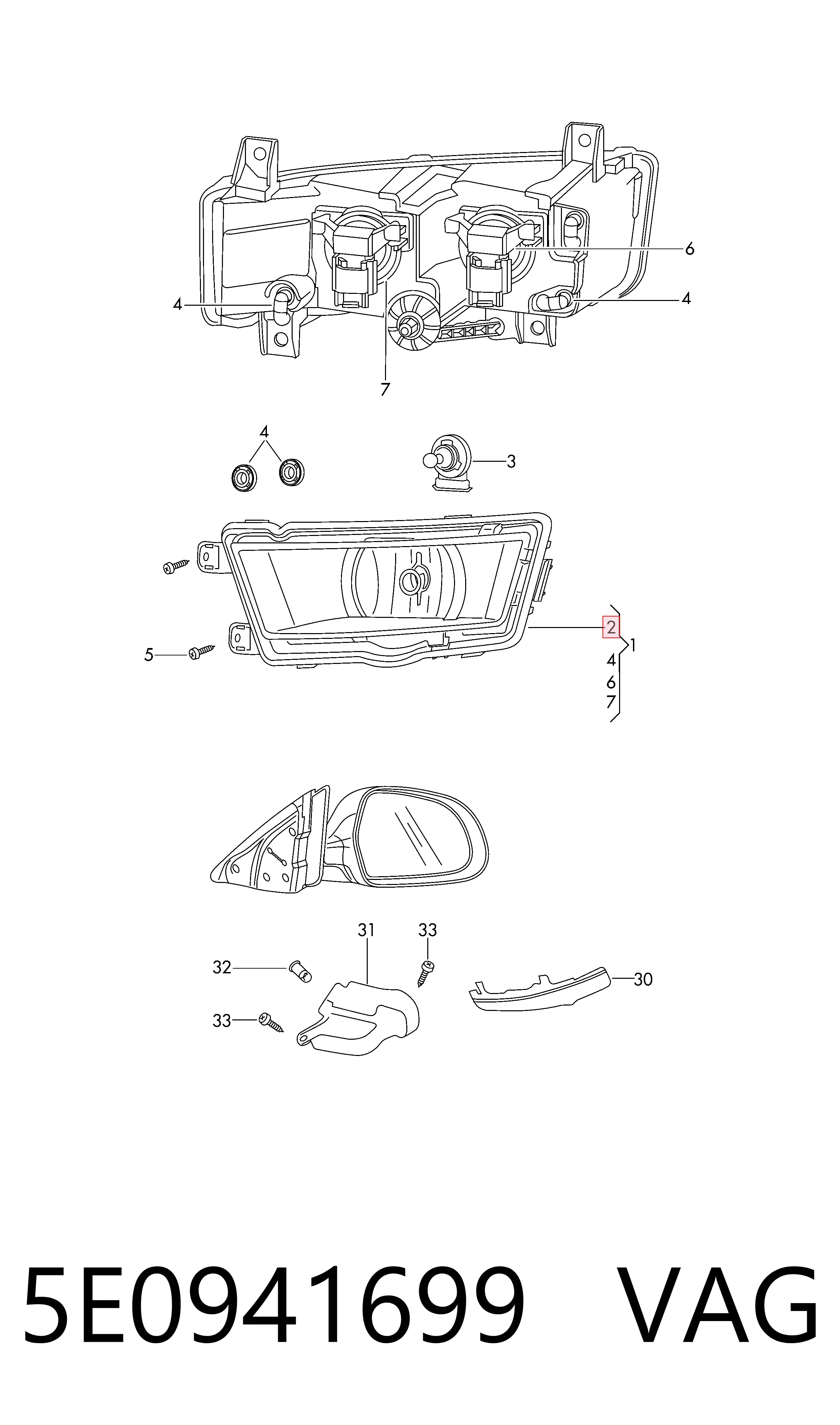 Lampa przeciwmgielna lewa Skoda Octavia III A7 liftback (5E3, NL3, NR3) (2012 - 2021) cena, od 68,25 USD