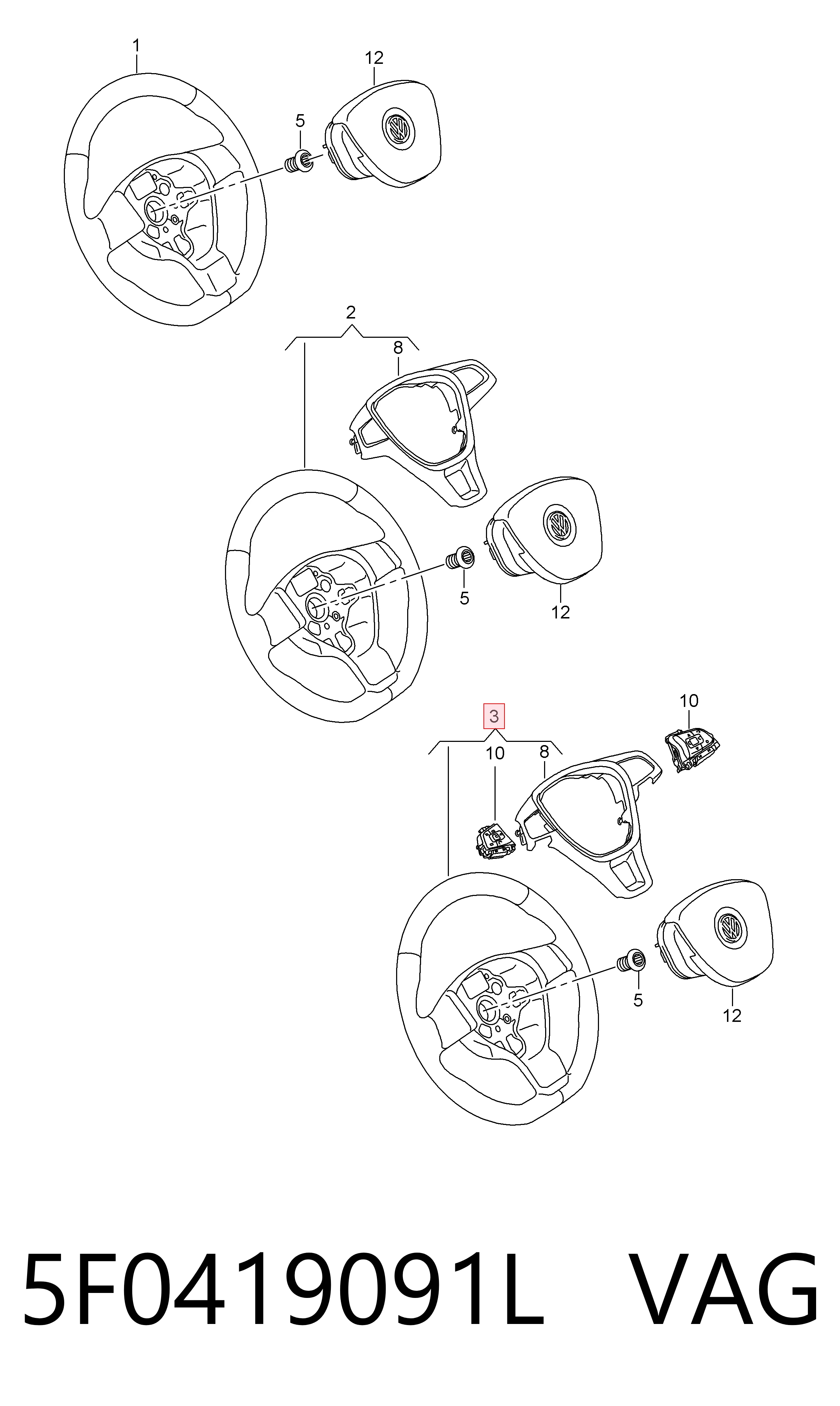 5F0419091L VAG Kierownica