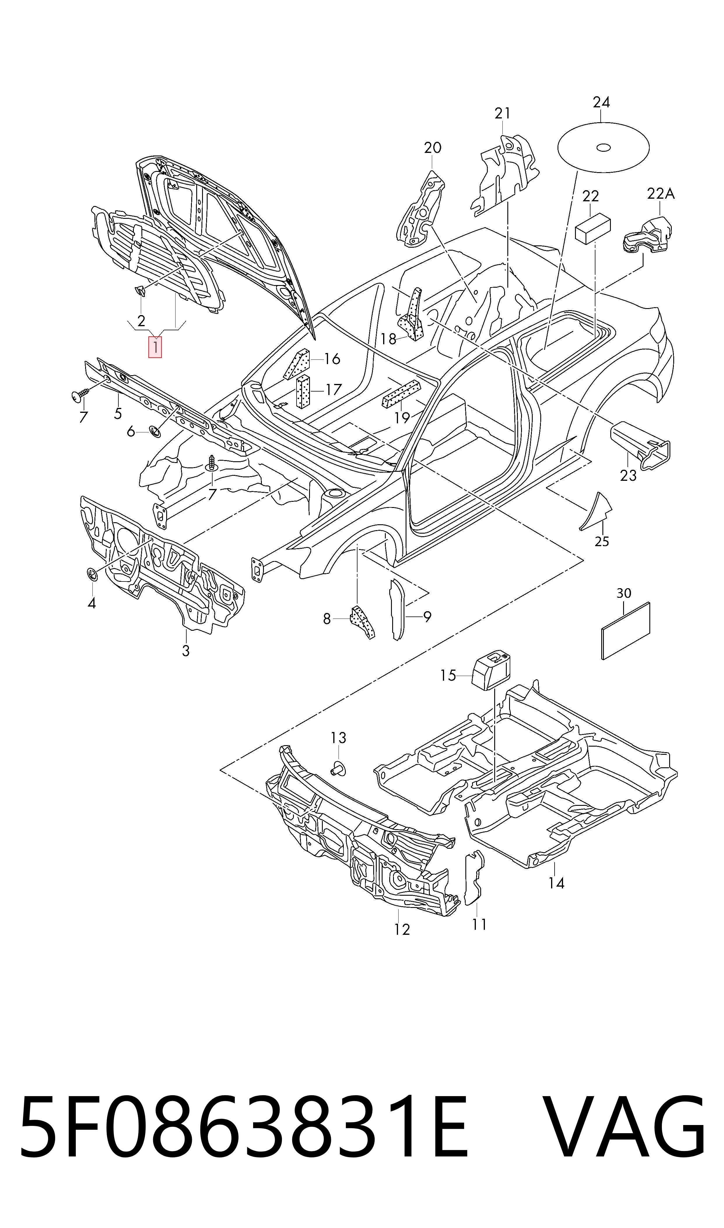 Wygluszenie maski do Seat Leon 1P1
