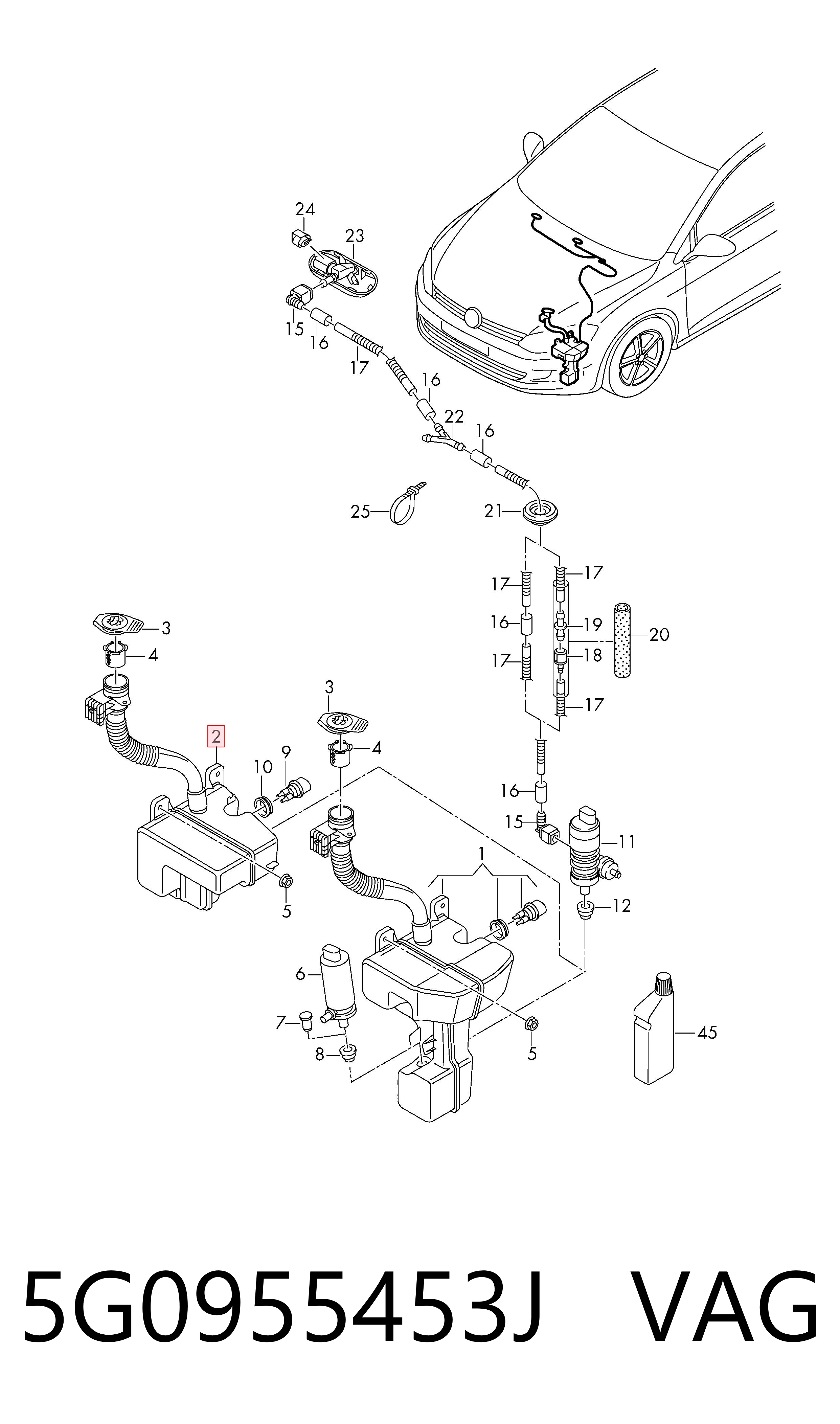Zbiorniczek spryskiwacza szyb do Volkswagen Passat B8 3G2, CB2
