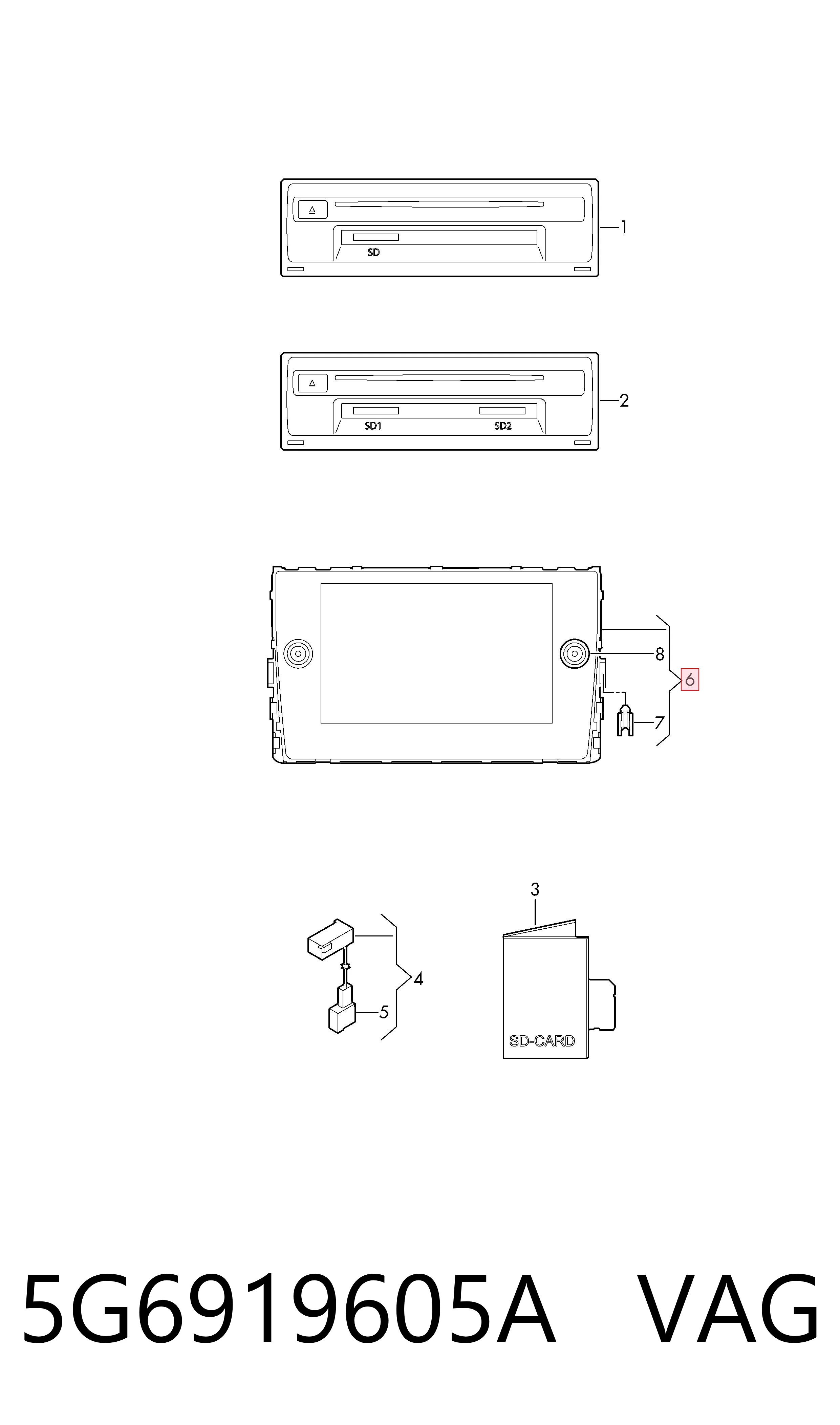 Radioodtwarzacz (radio AM/FM) VAG 5G6919605A