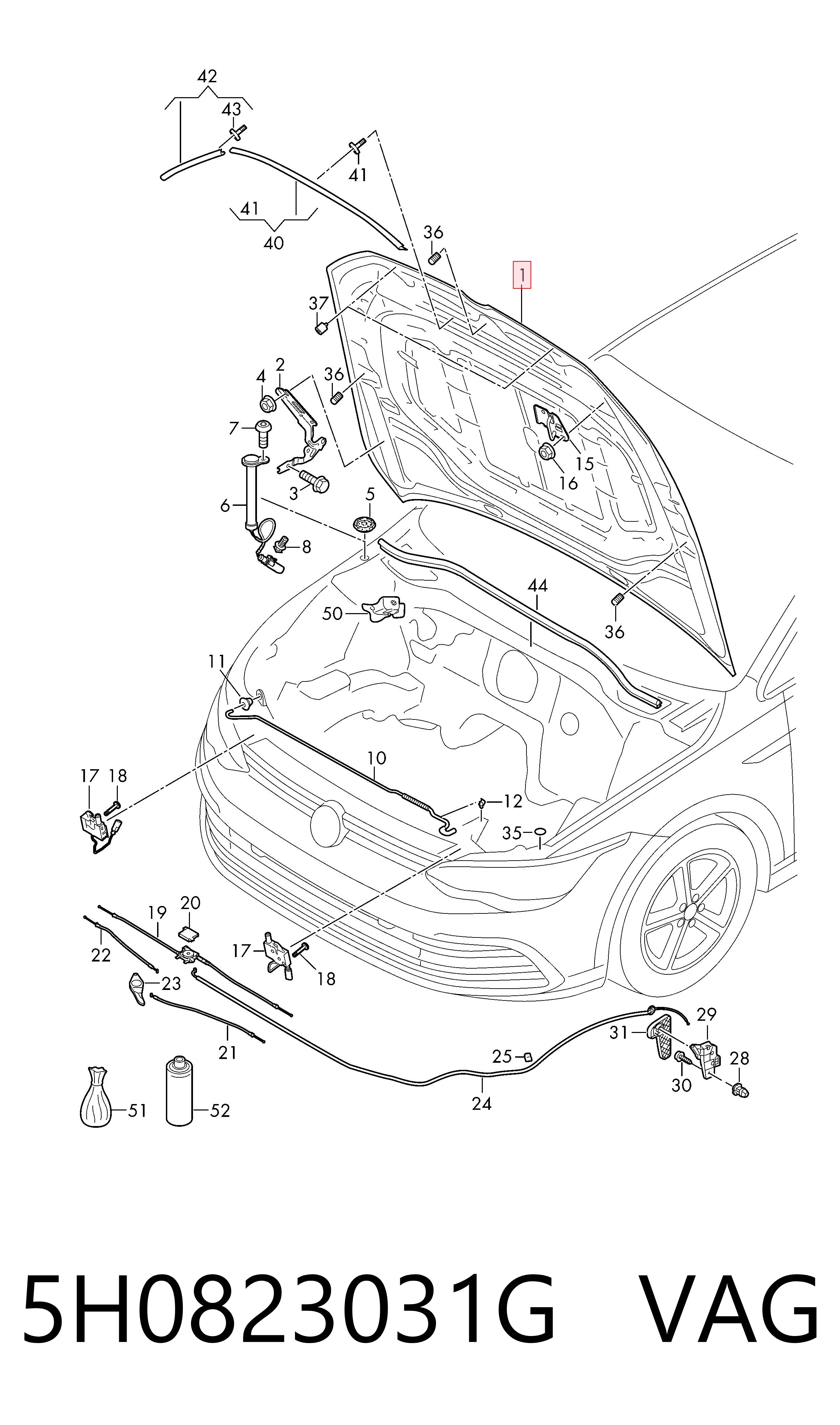 Maska silnika do Volkswagen Golf VIII CD1, DA1