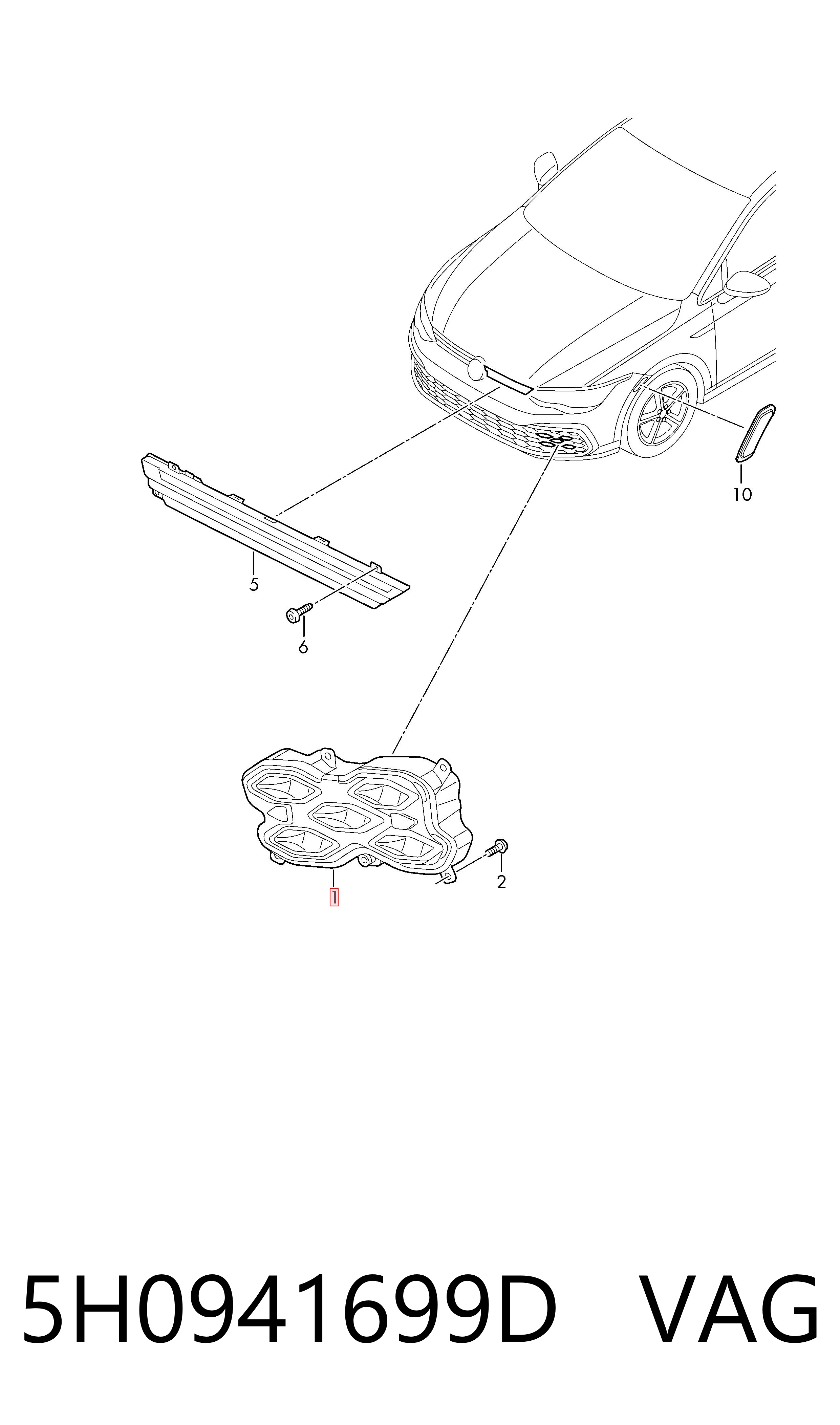 Do koszyka Lampa przeciwmgielna lewa Volkswagen Golf VIII CD1, DA1