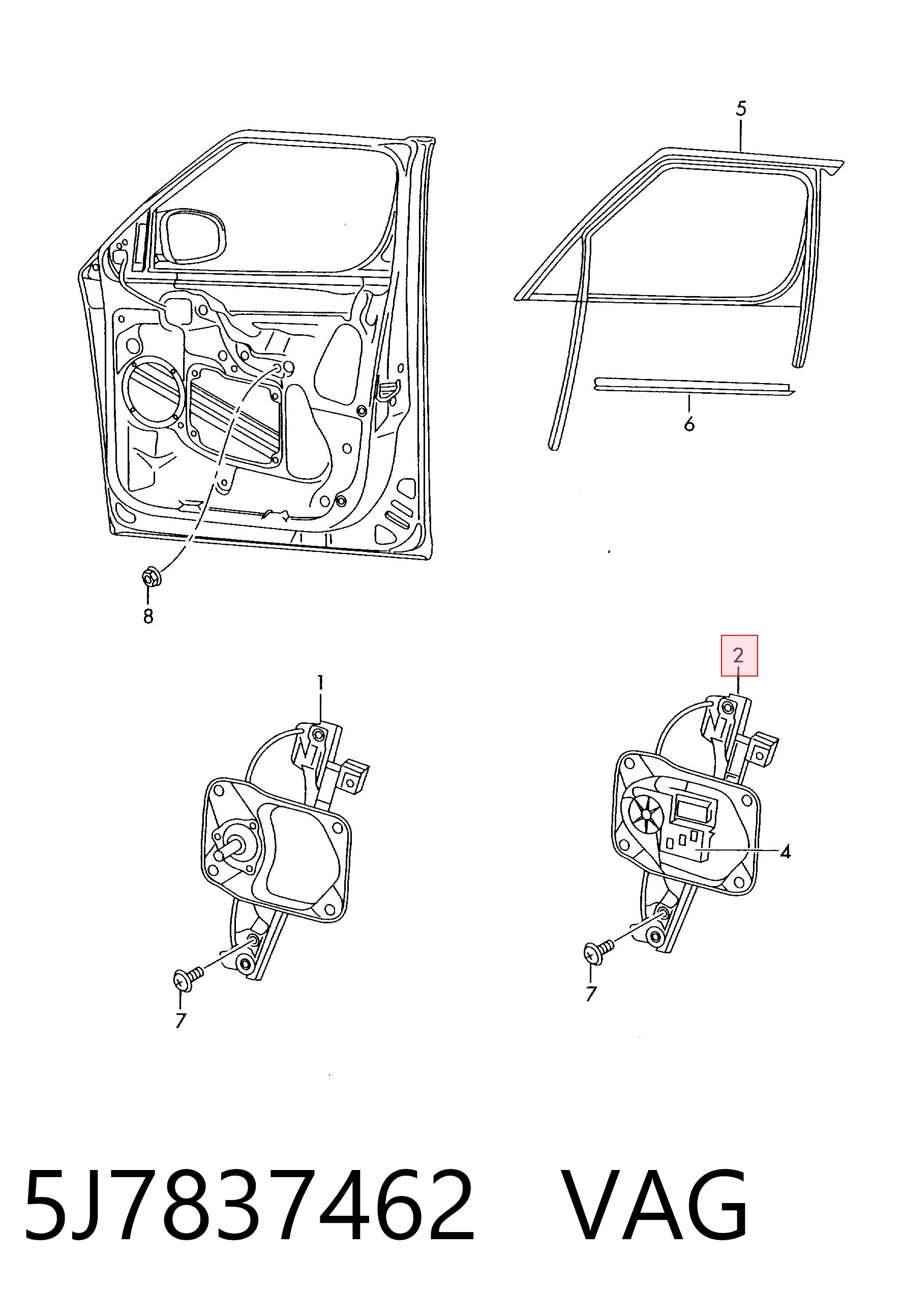 Mechanizm podnoszenia szyby drzwi przednich prawych Skoda Roomster minivan (5J7) (2006 - 2015) cena, od 57,66 USD