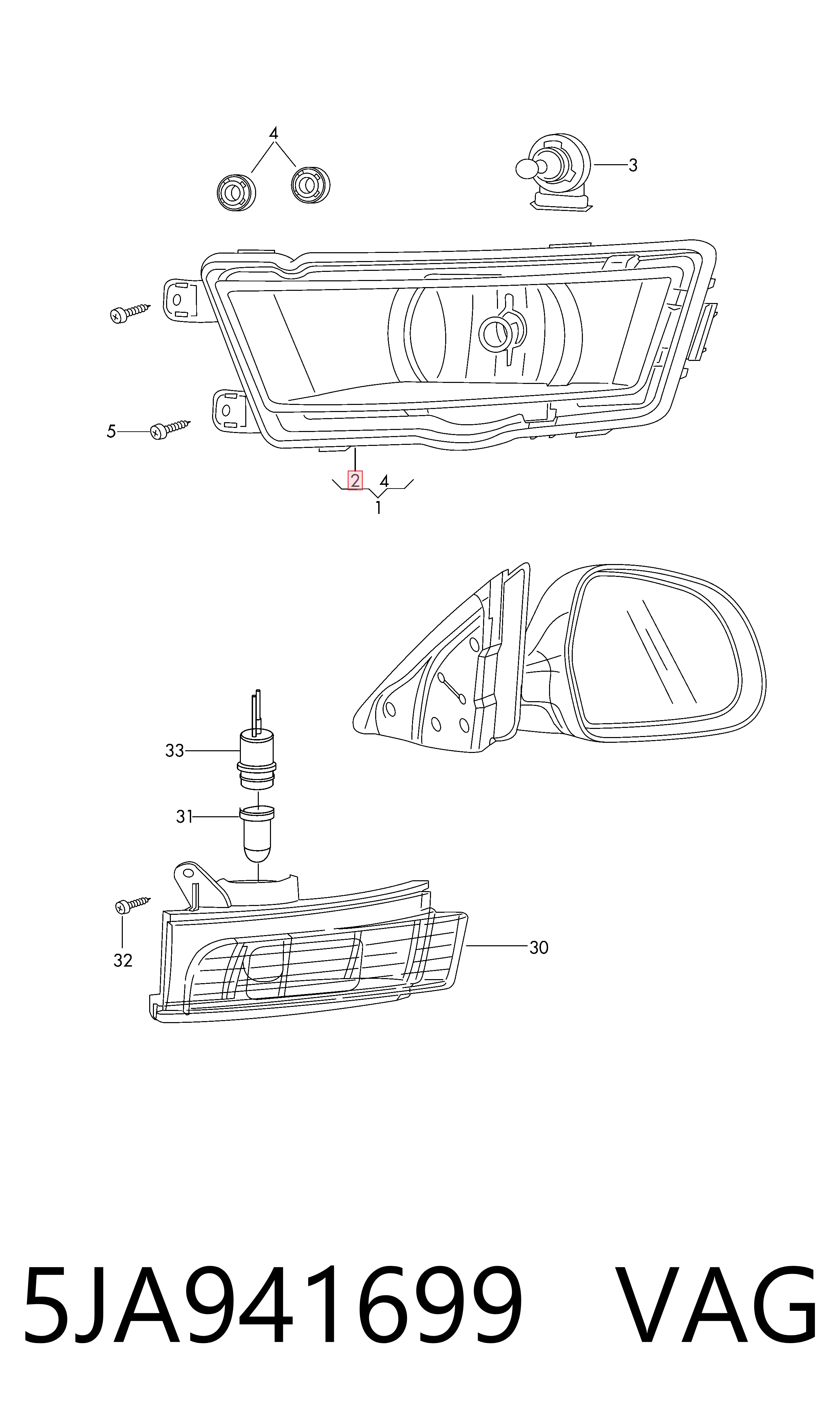  Lampa przeciwmgielna lewa Skoda Rapid 