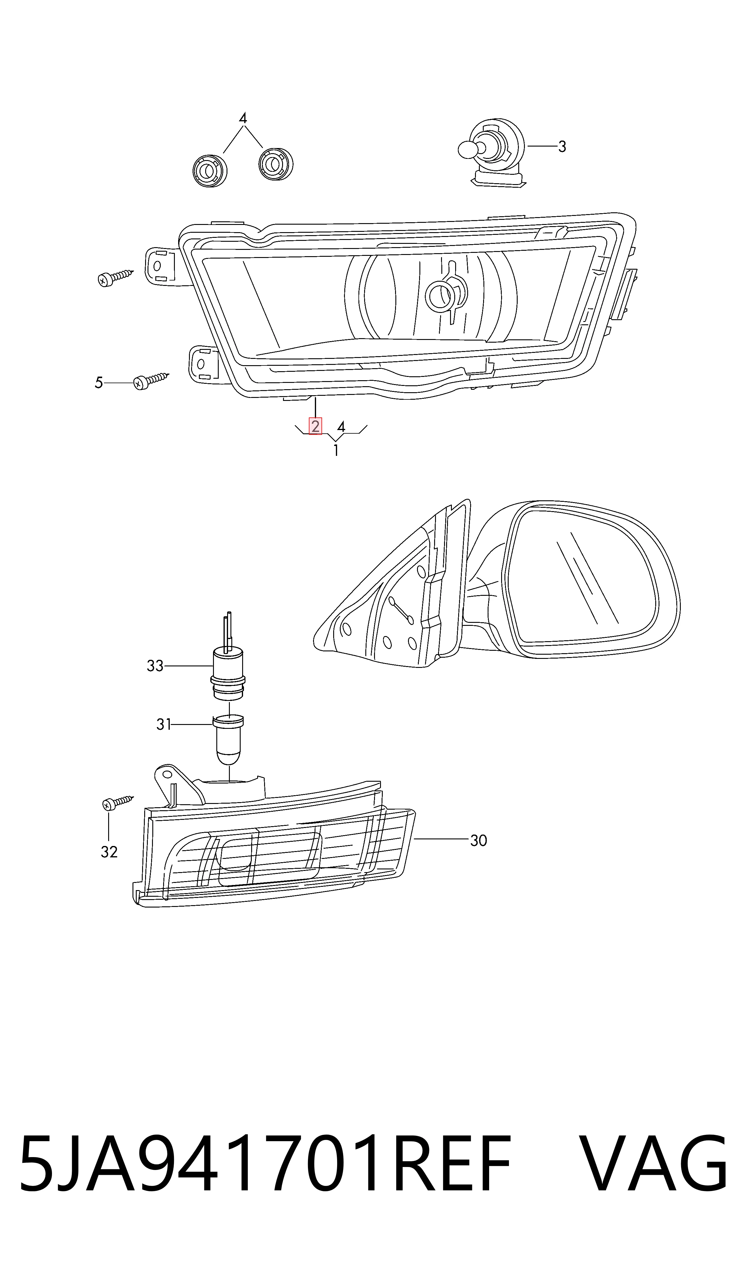 Lampa przeciwmgielna lewa Skoda Rapid hatchback (NH3, NK3, NK6) (2012 - 2022) cena, od 58,40 USD