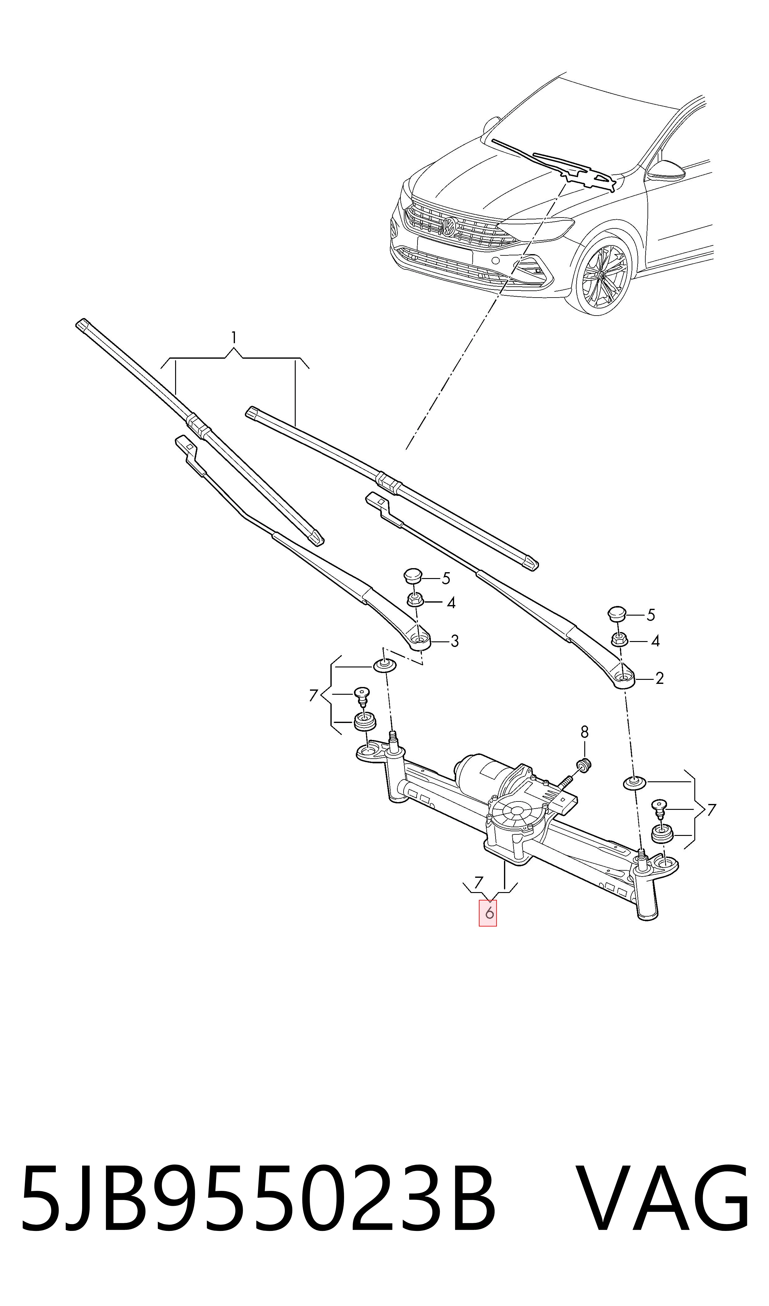  Mechanizm wycieraczek Skoda Rapid 