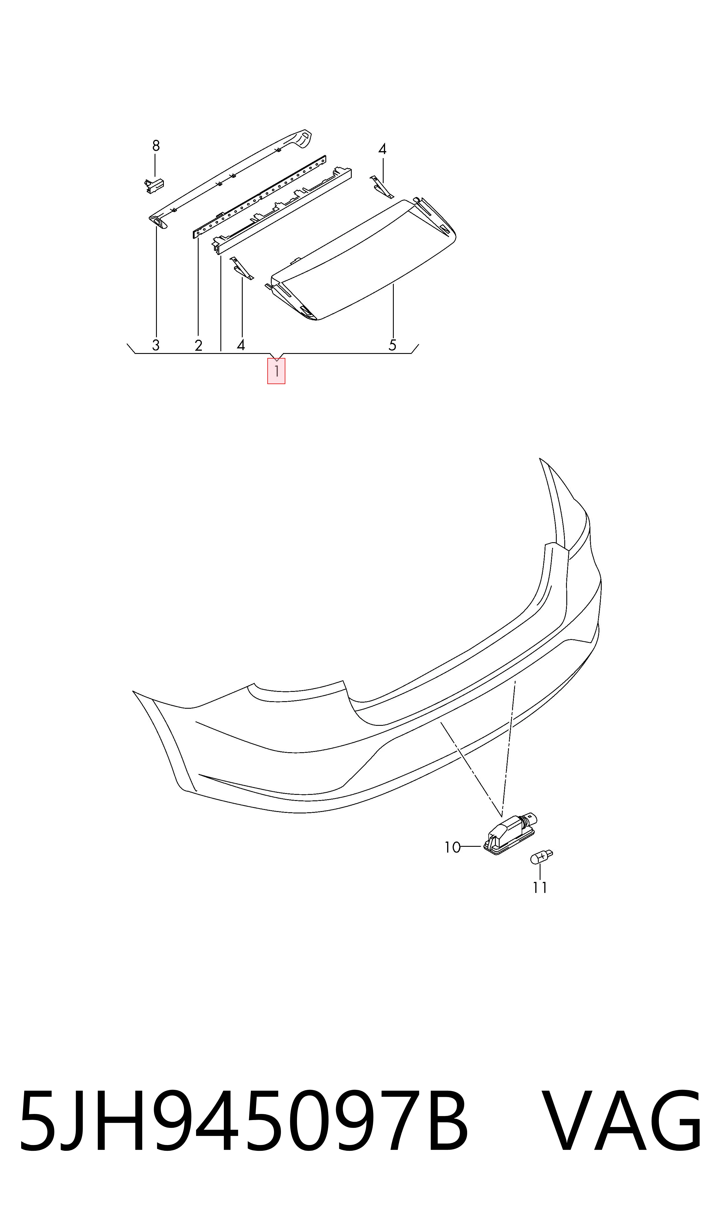 Lampa stop tylna dodatkowa Skoda Rapid hatchback (NH3, NK3, NK6) (2012 - 2022) cena, od 53,06 USD