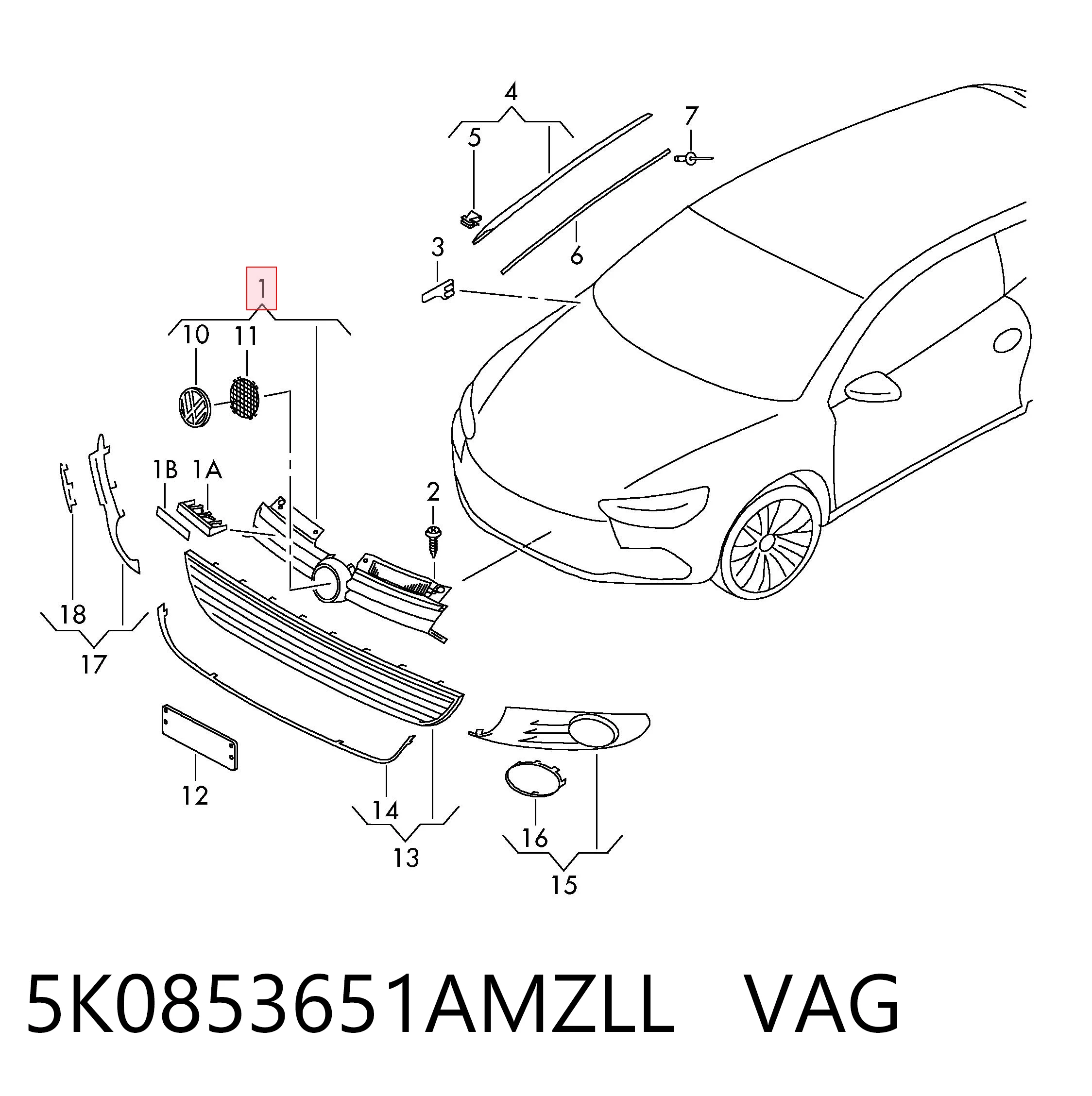 5K0853651AMZLL VAG