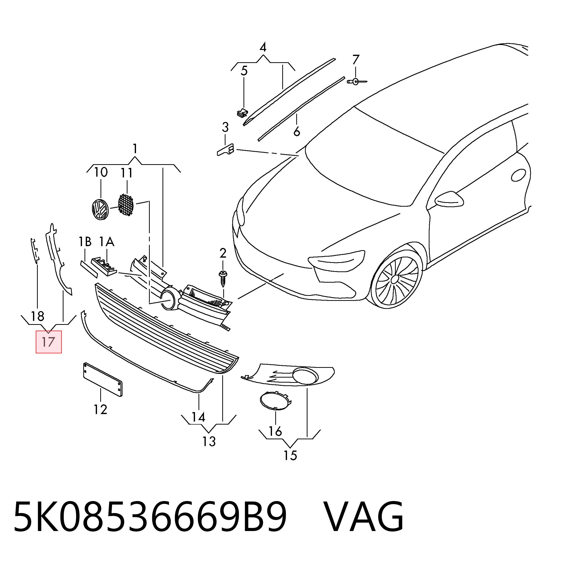 5K08536669B9 VAG