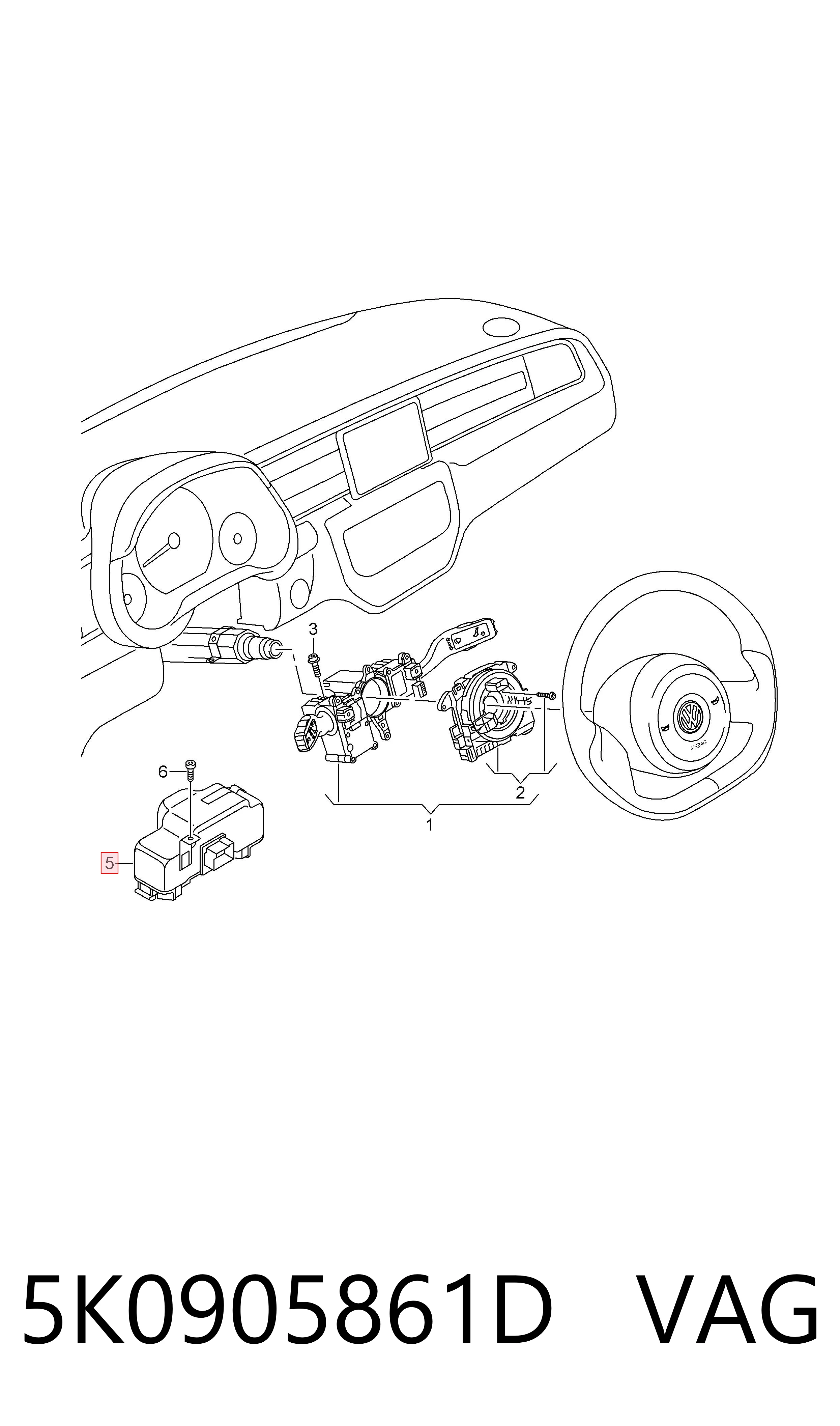 Elektroniczny moduł kolumny kierowniczej VAG 5K0905861D cena, od 15,69 USD