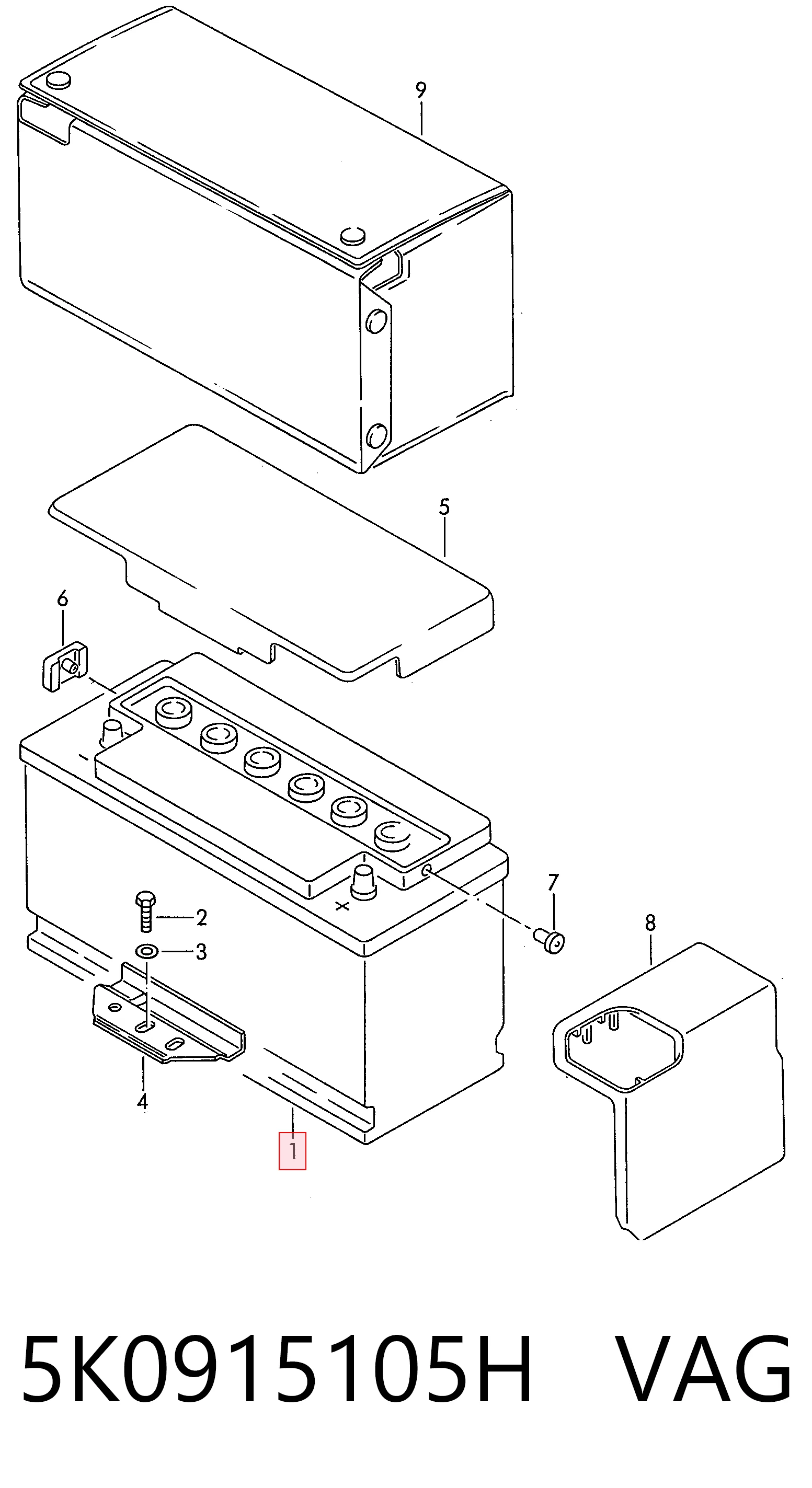 5K0915105H VAG Bateria (akumulator)