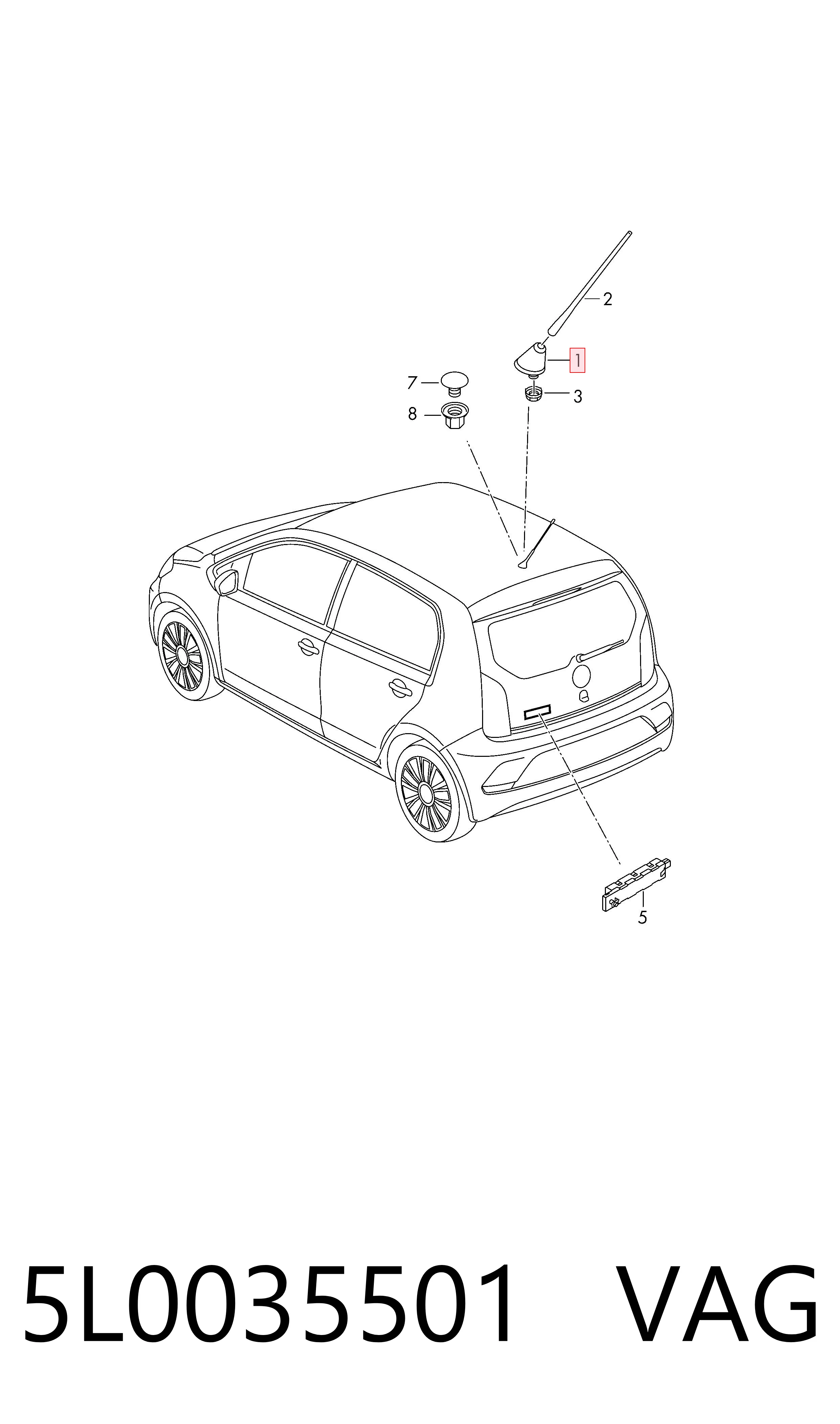 5L0035501 VAG Antena