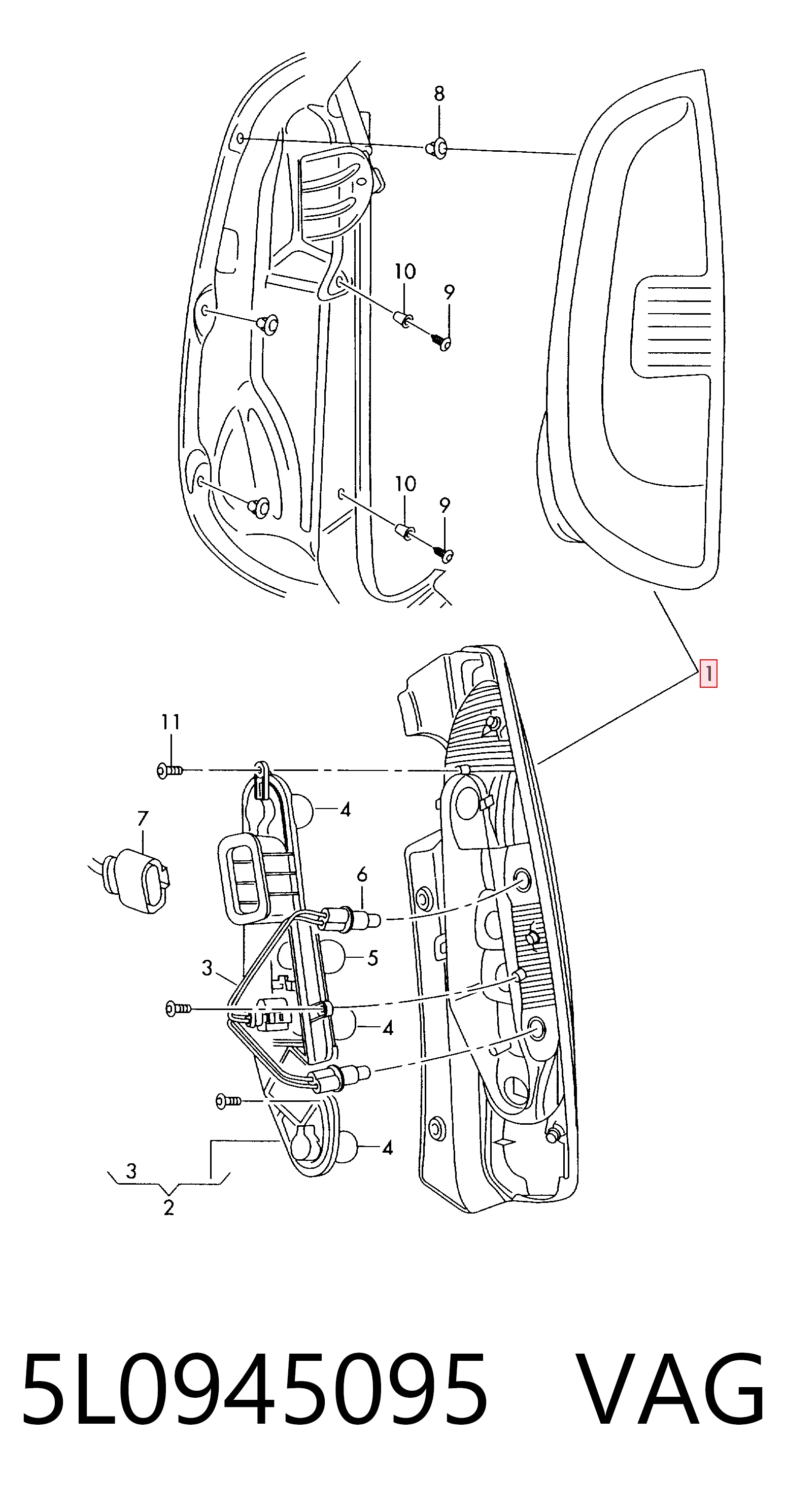  Lampa zespolona tylna prawa Skoda Yeti 