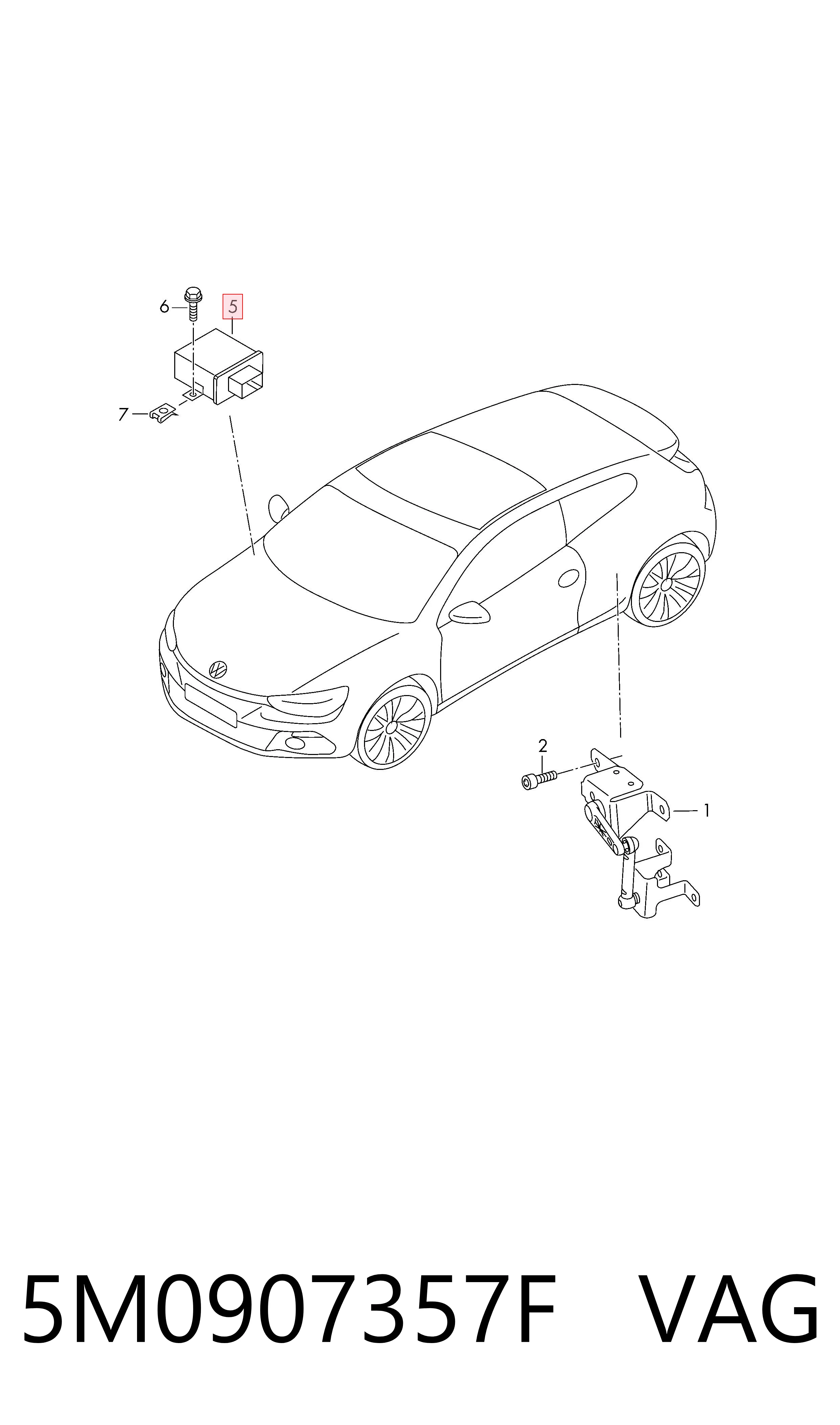 5M0907357F VAG Sterownik oświetleniem adaptacyjnym