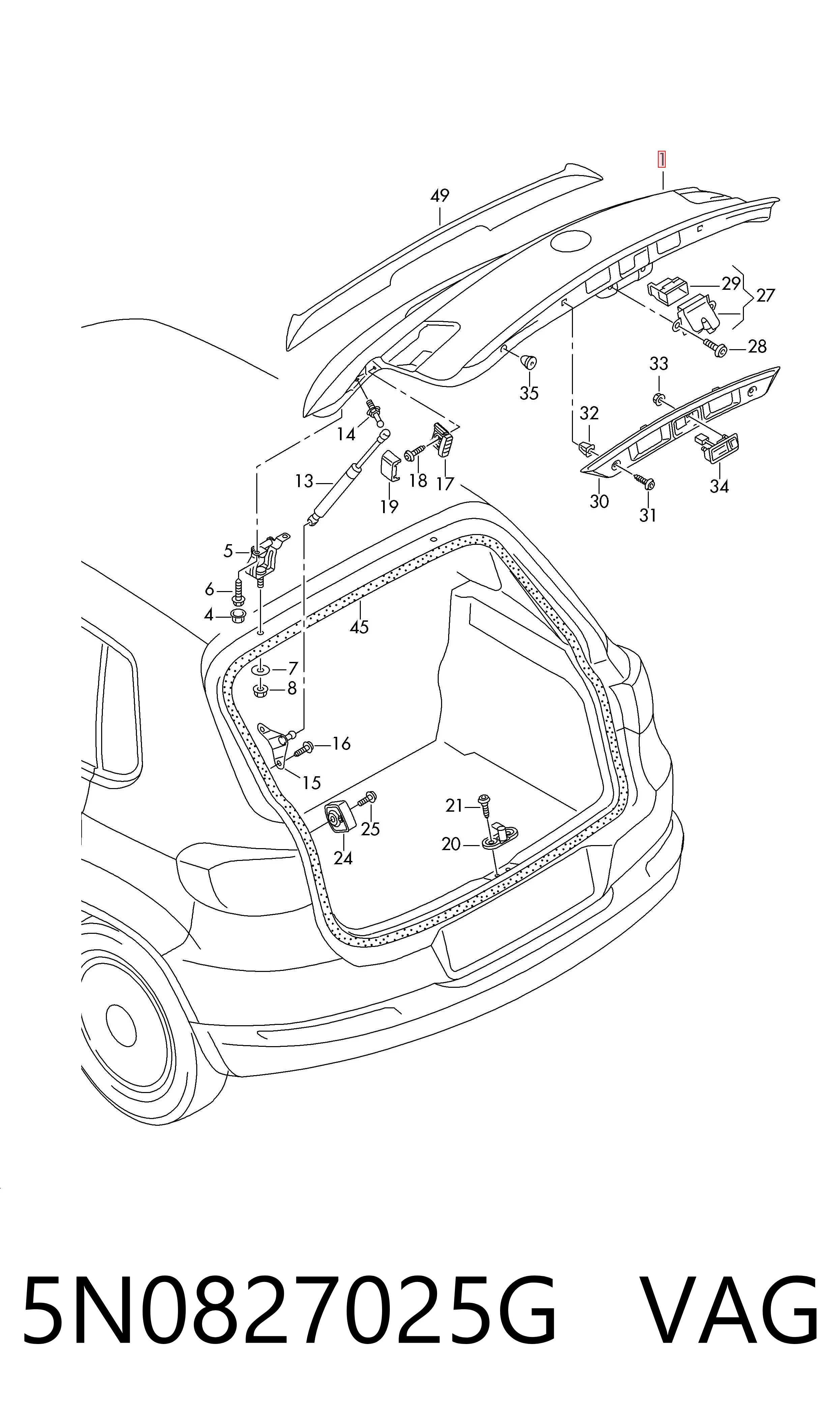 Drzwi tylne (bagażnika 3/5) do Volkswagen Tiguan I 5N1, 5N2