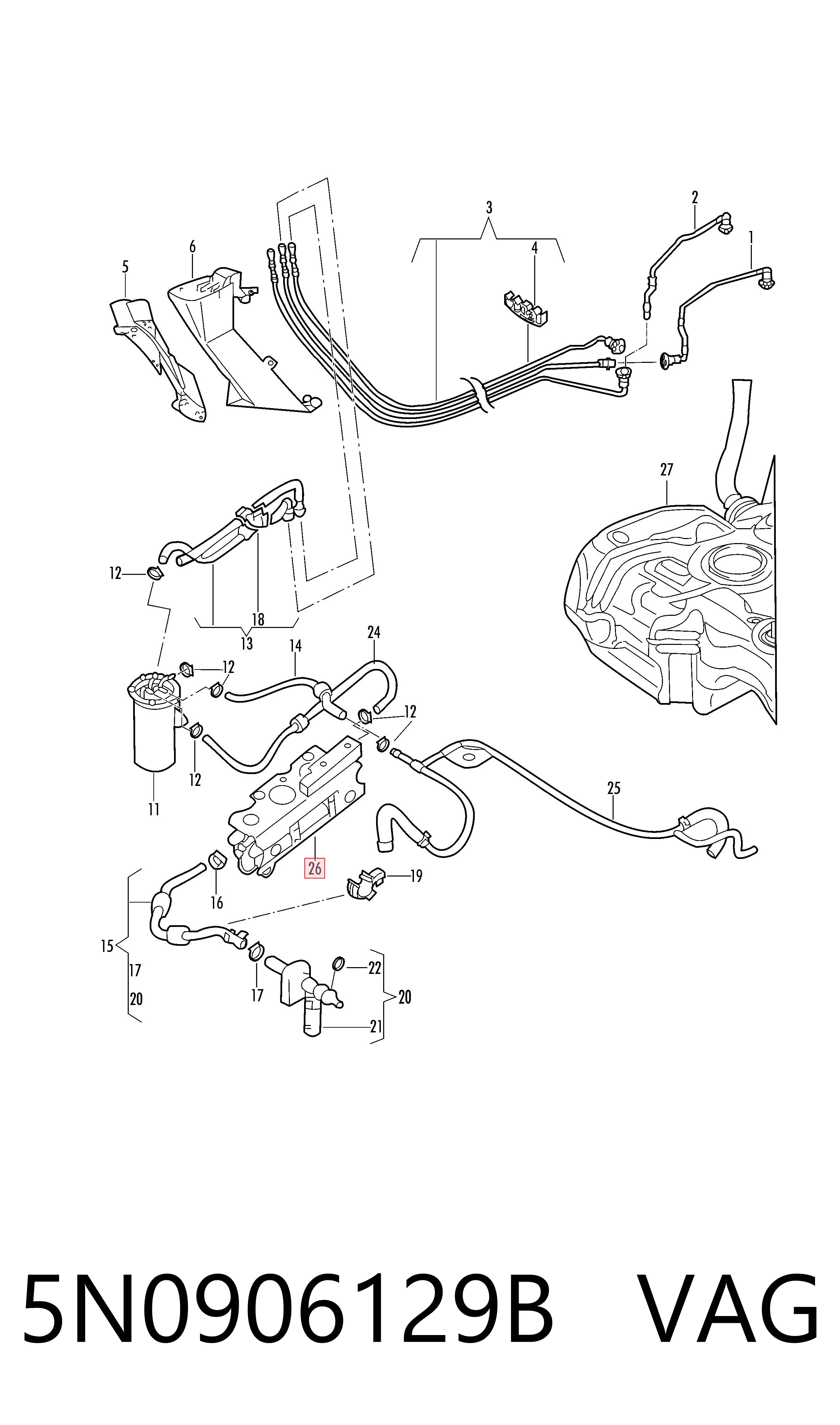 5N0906129B VAG Element-turbina pompy paliwa
