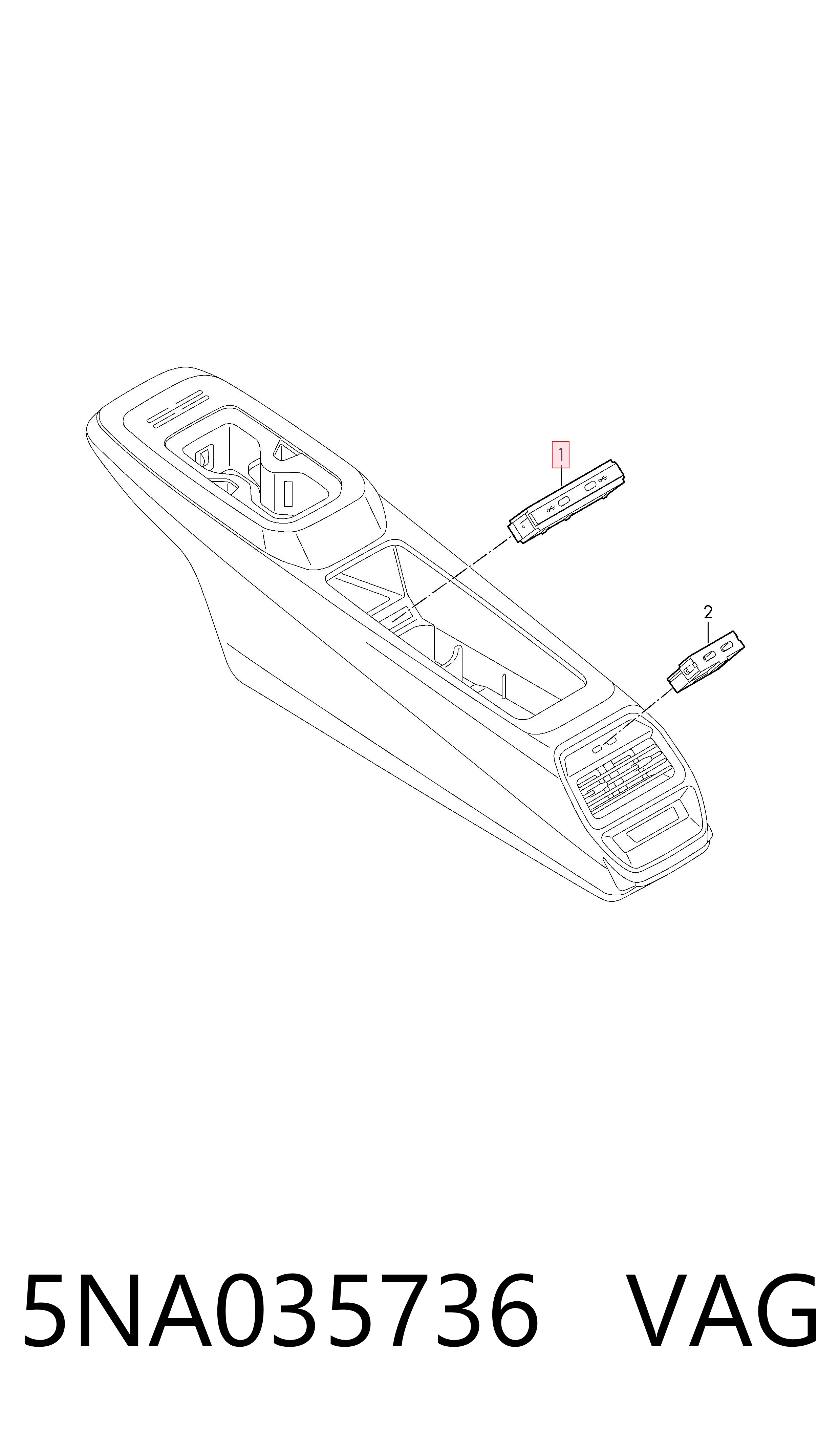 Rozgałęźnik USB VAG 5NA035736 cena, od 57,51 USD