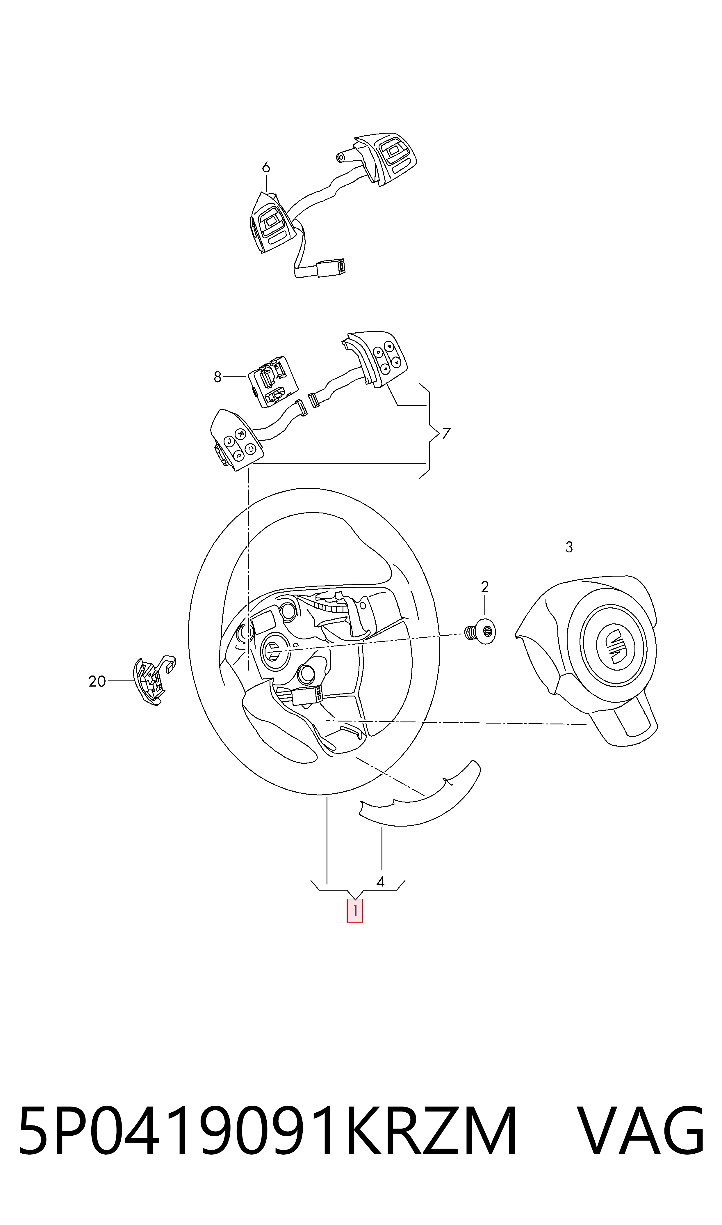 Kierownica Seat Altea XL minivan (5P5, 5P8) (2006 - 2015) cena, od 96,41 USD