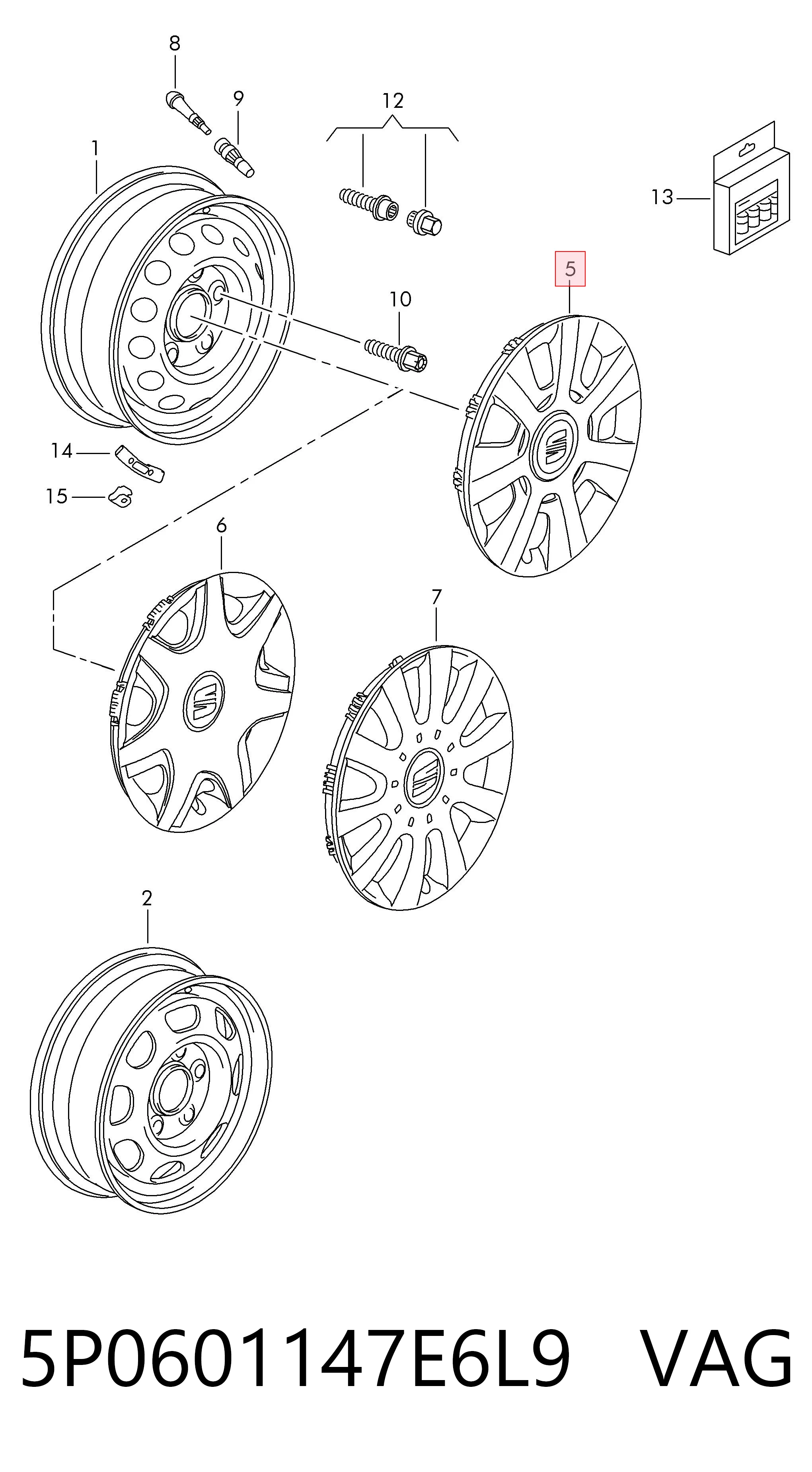 Kupić Kołpak do obręczy koła Seat Toledo III 5P2 w dobrej cenie
