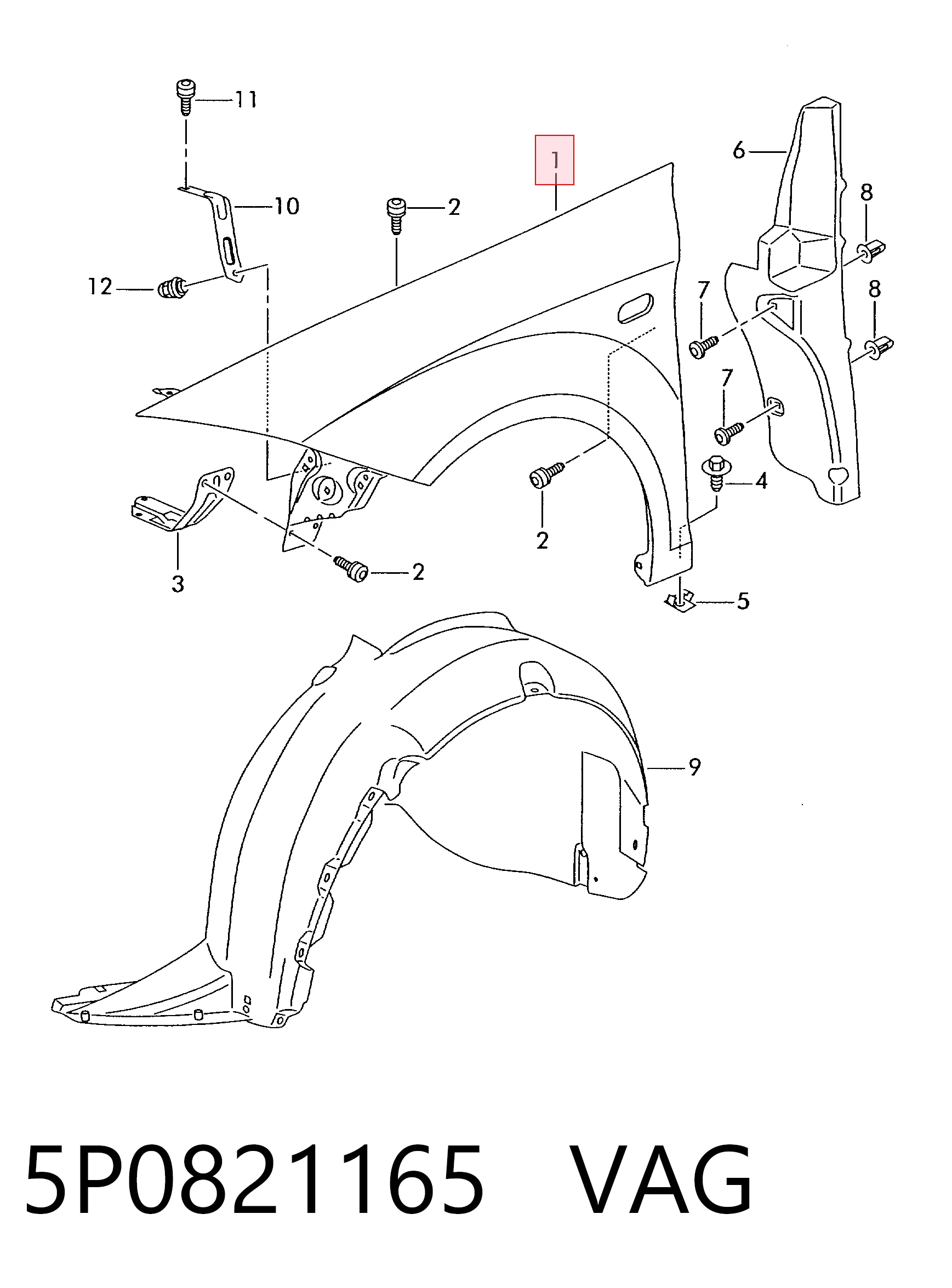 Błotnik przedni lewy Seat Altea XL minivan (5P5, 5P8) (2006 - 2015) cena, od 139,45 USD