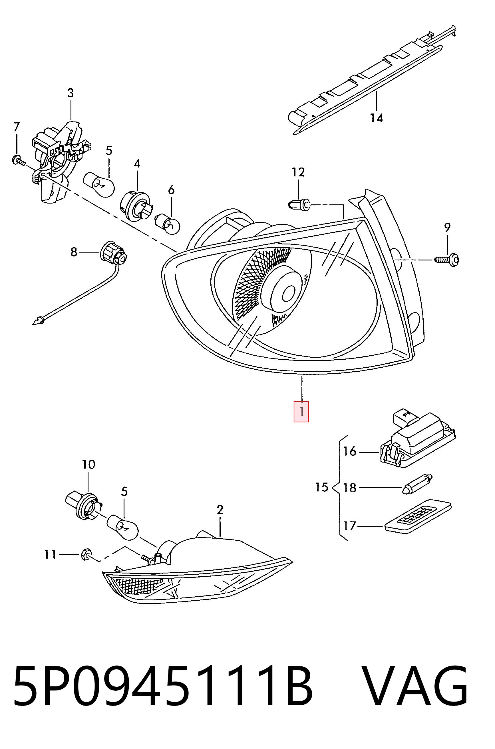 Lampa zespolona tylna lewa do Seat Altea XL 5P5, 5P8