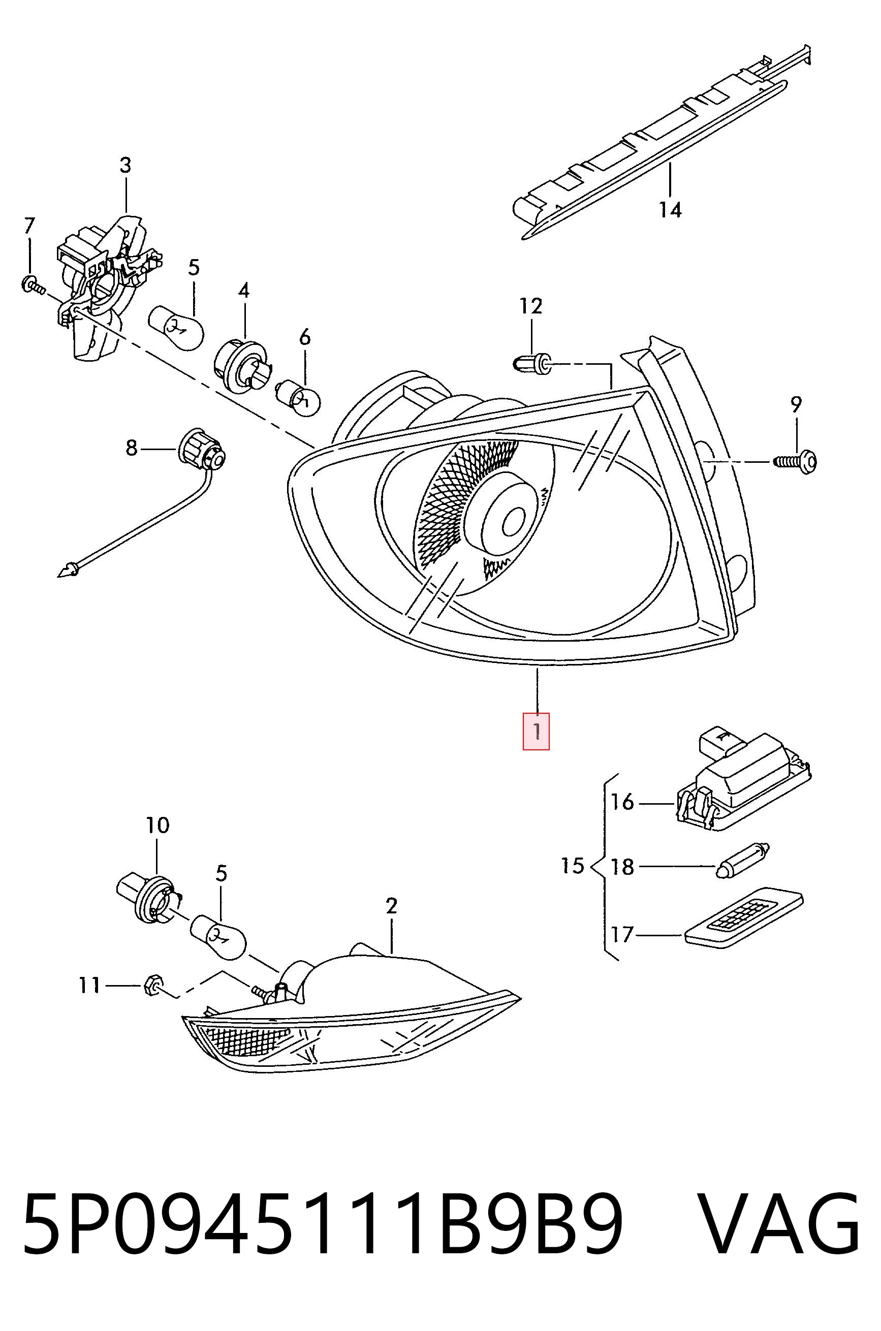 Lampa zespolona tylna lewa Seat Altea XL