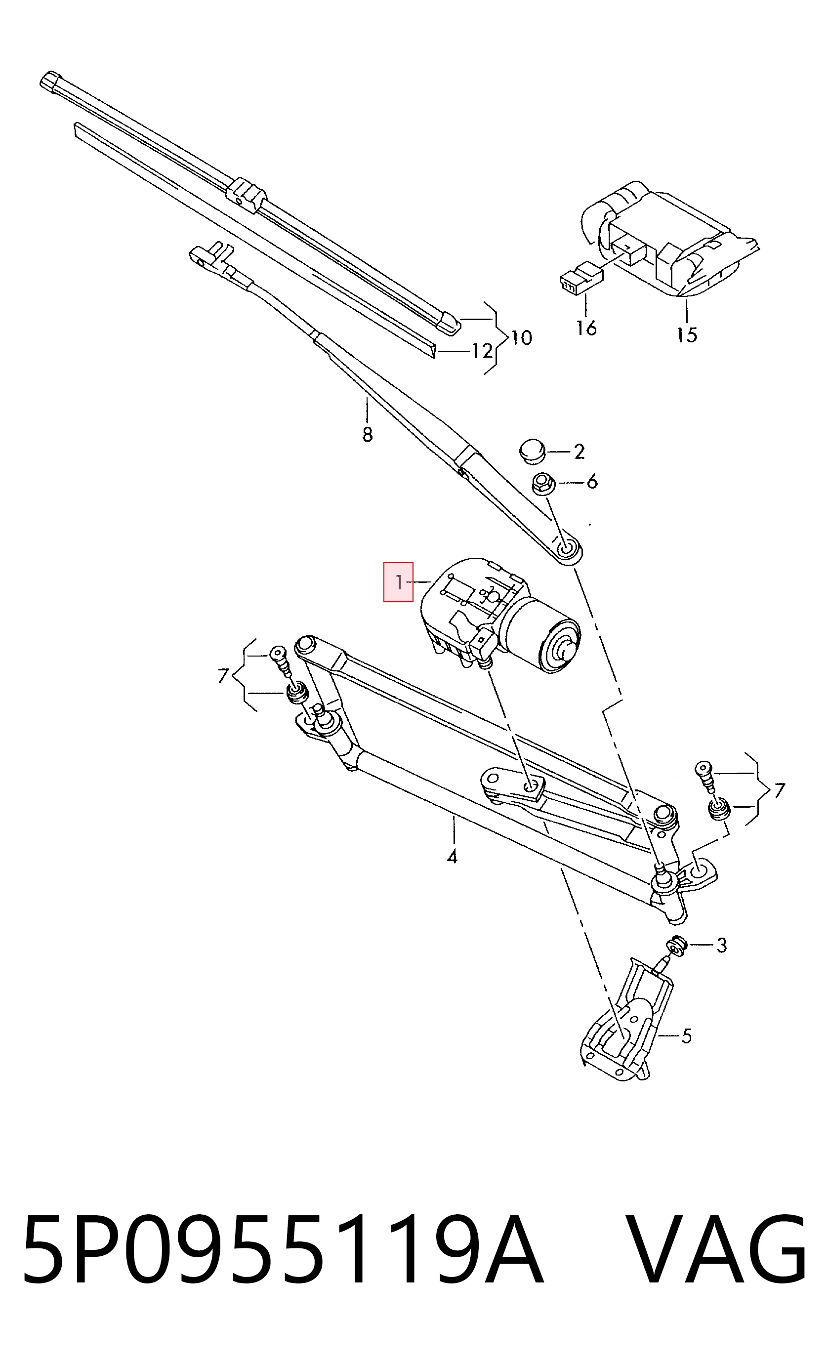 Silniczek wycieraczki szyby przedniej Seat Toledo III minivan (5P2) (2004 - 2009) cena, od 68,74 USD