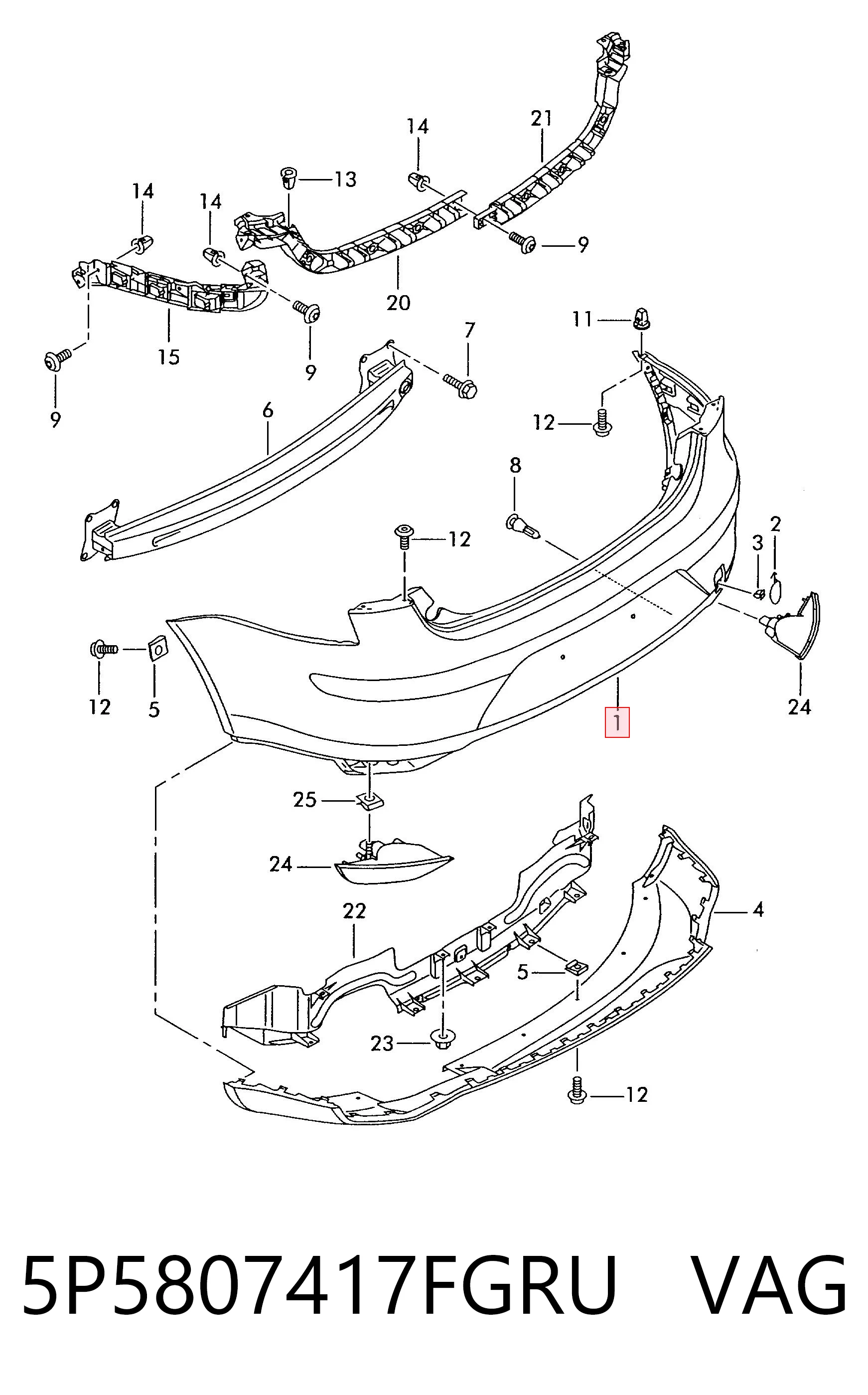 Zderzak tylny do Seat Toledo III 5P2