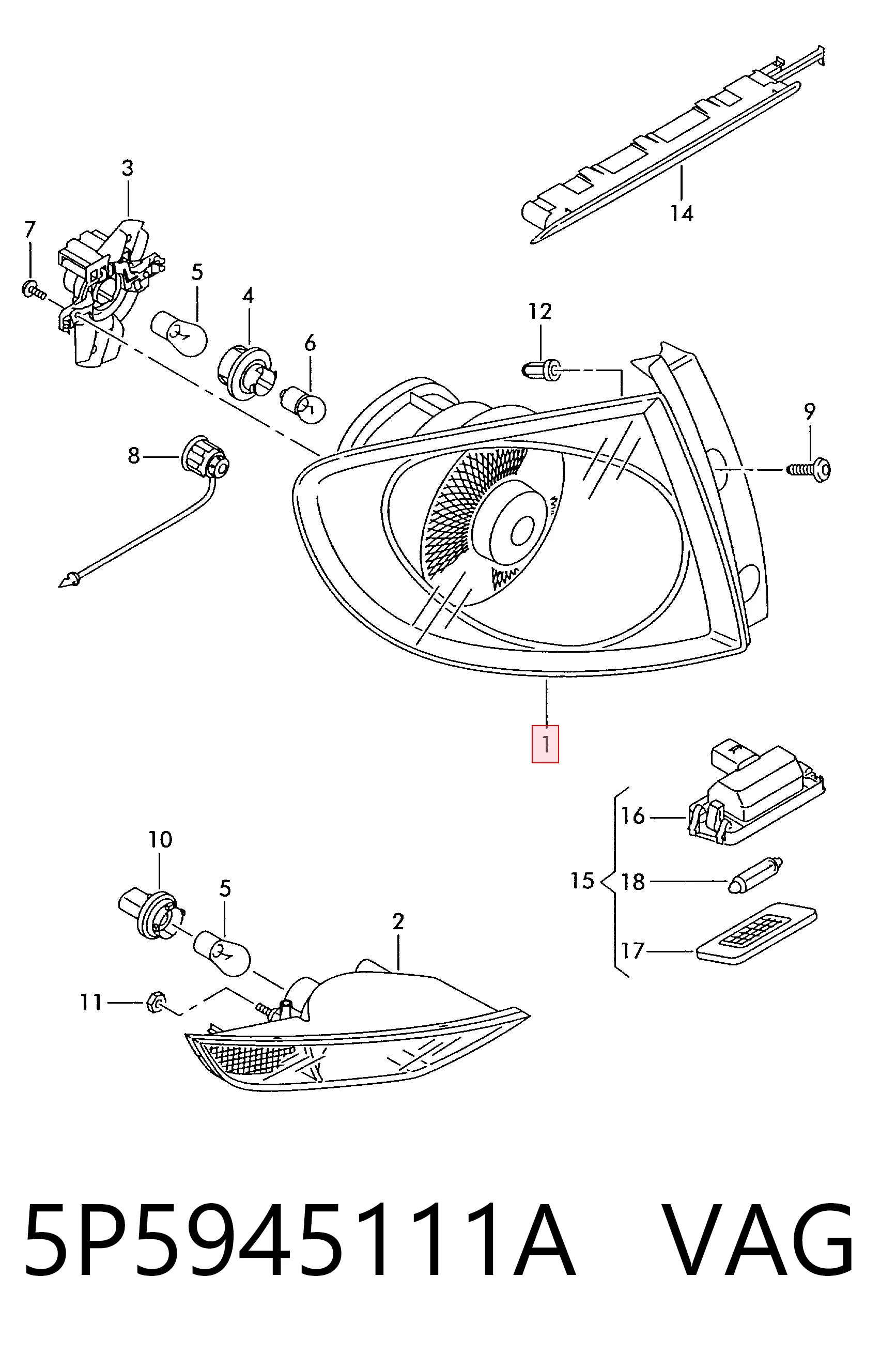Lampa zespolona tylna lewa Seat Toledo III