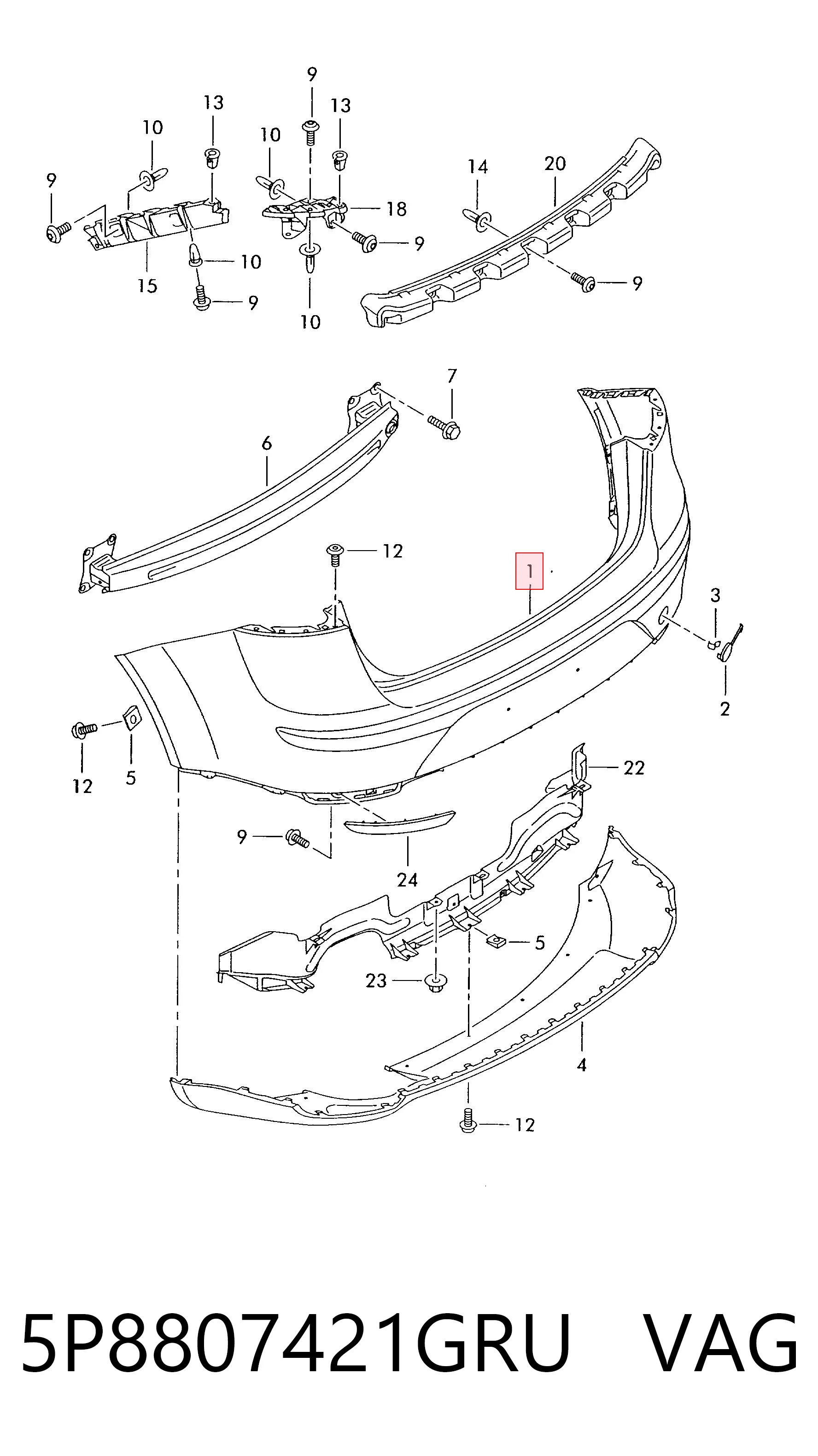 Zderzak tylny do Seat Altea XL 5P5, 5P8