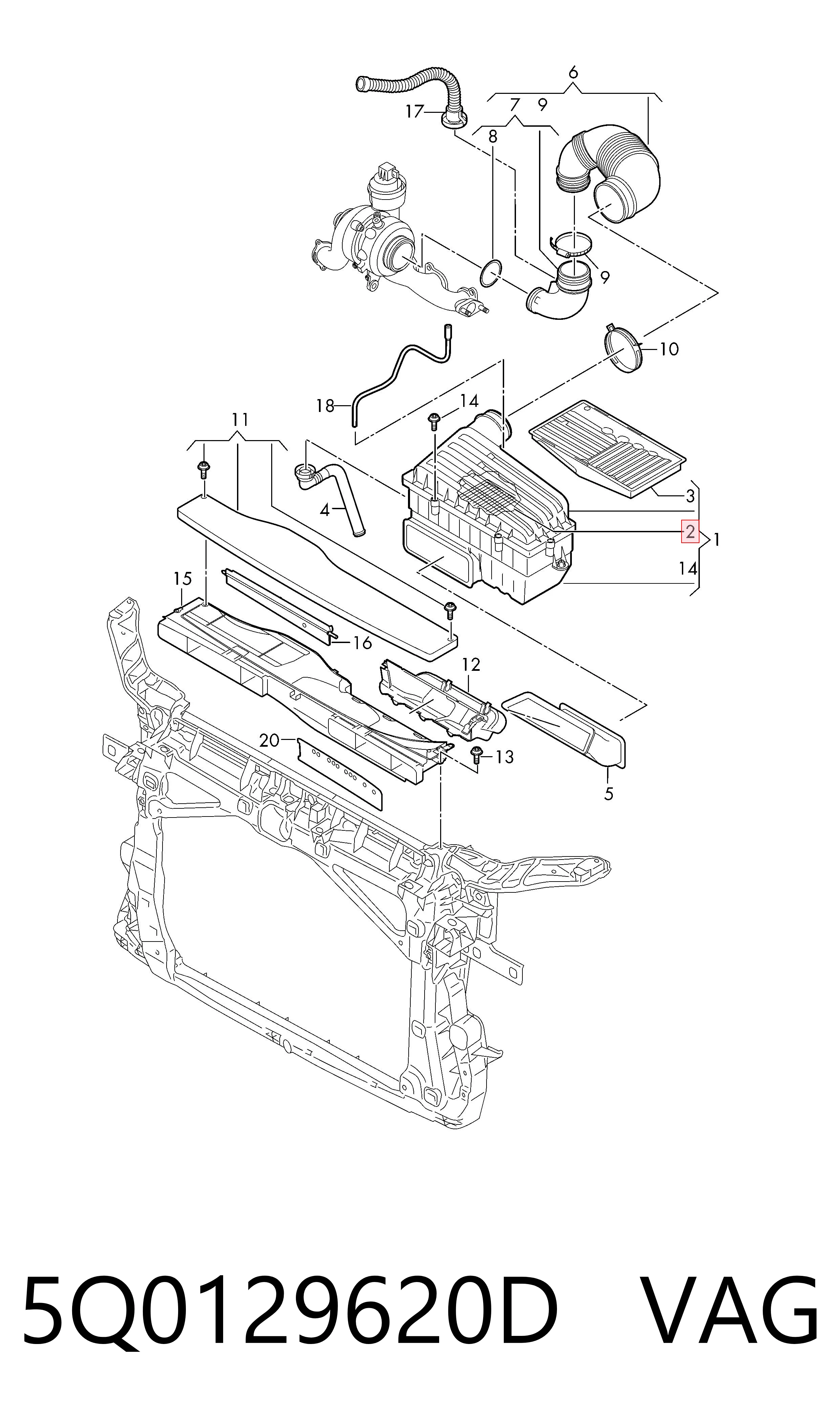5Q0129620D VAG Filtr powietrza