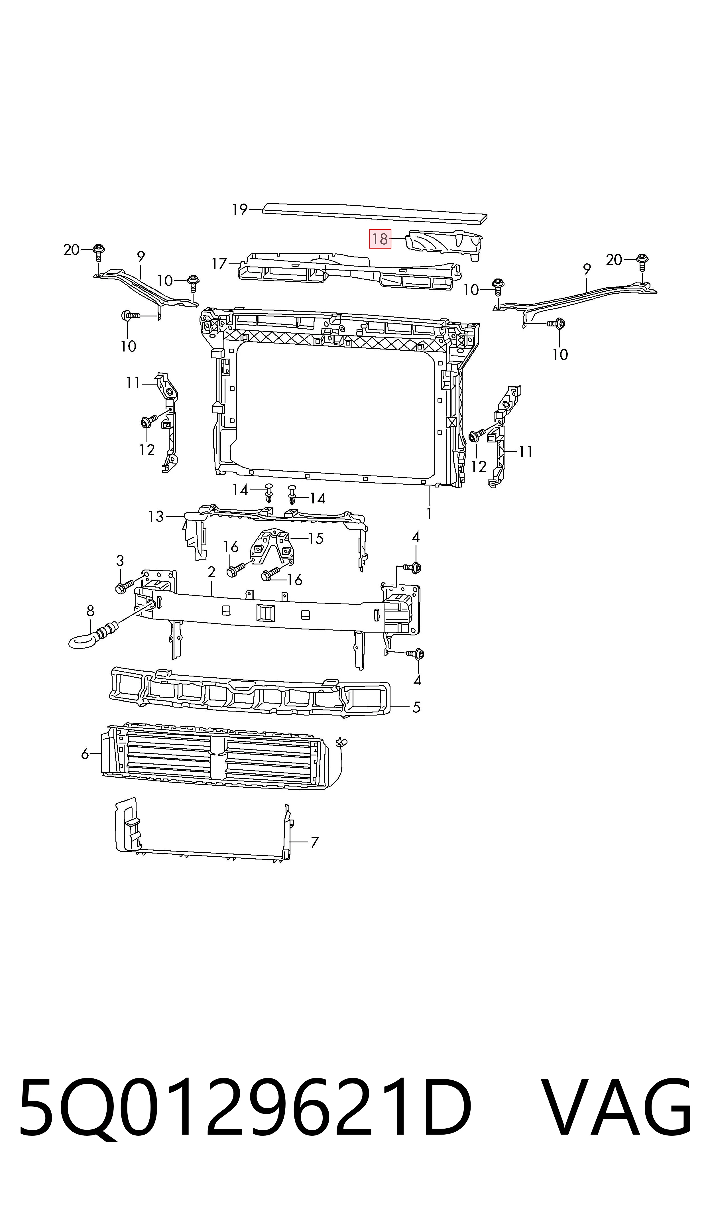 5Q0129621D VAG Wlot powietrza do filtra powietrza