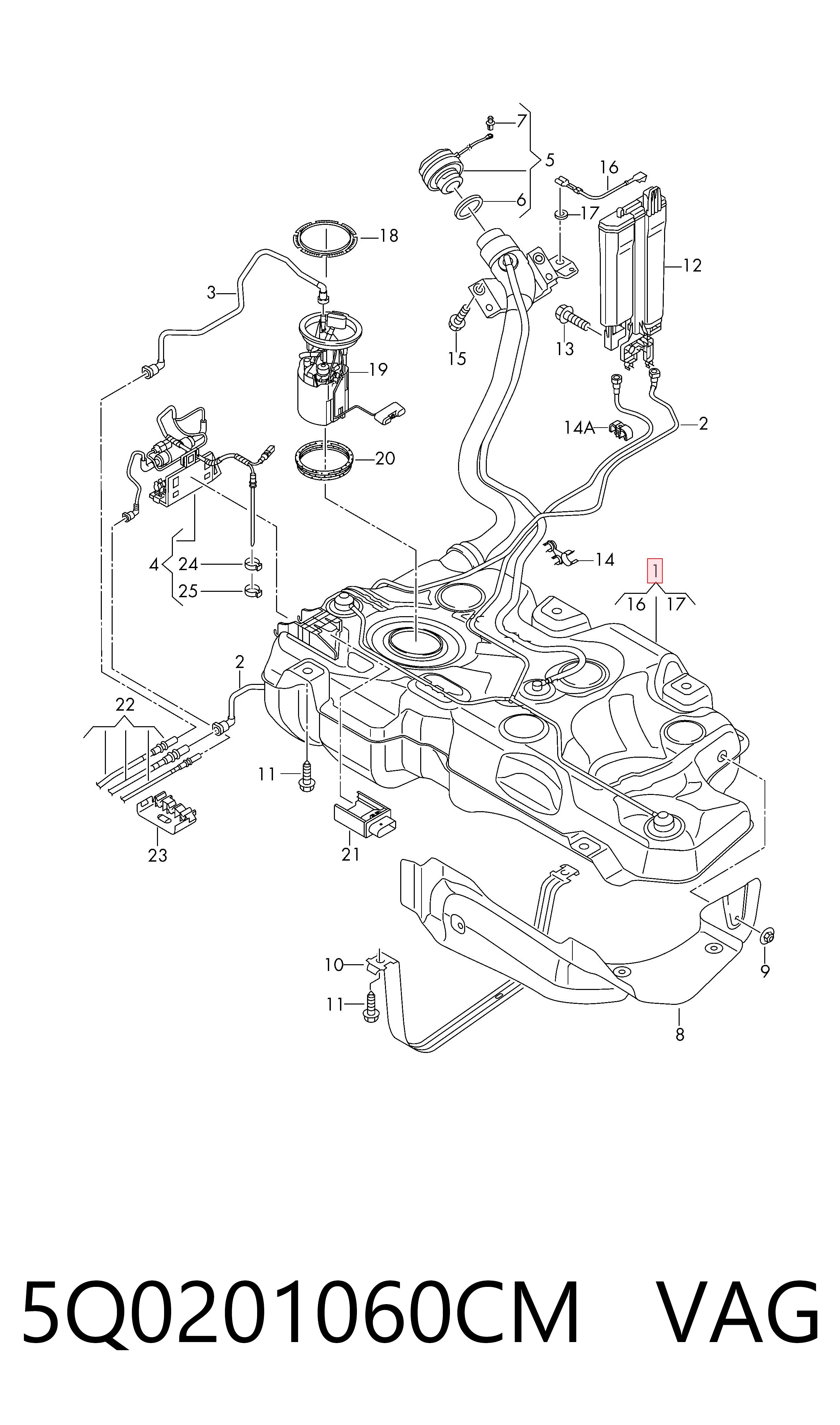 Zbiornik paliwa do Skoda Octavia III A7 5E5, 5E6