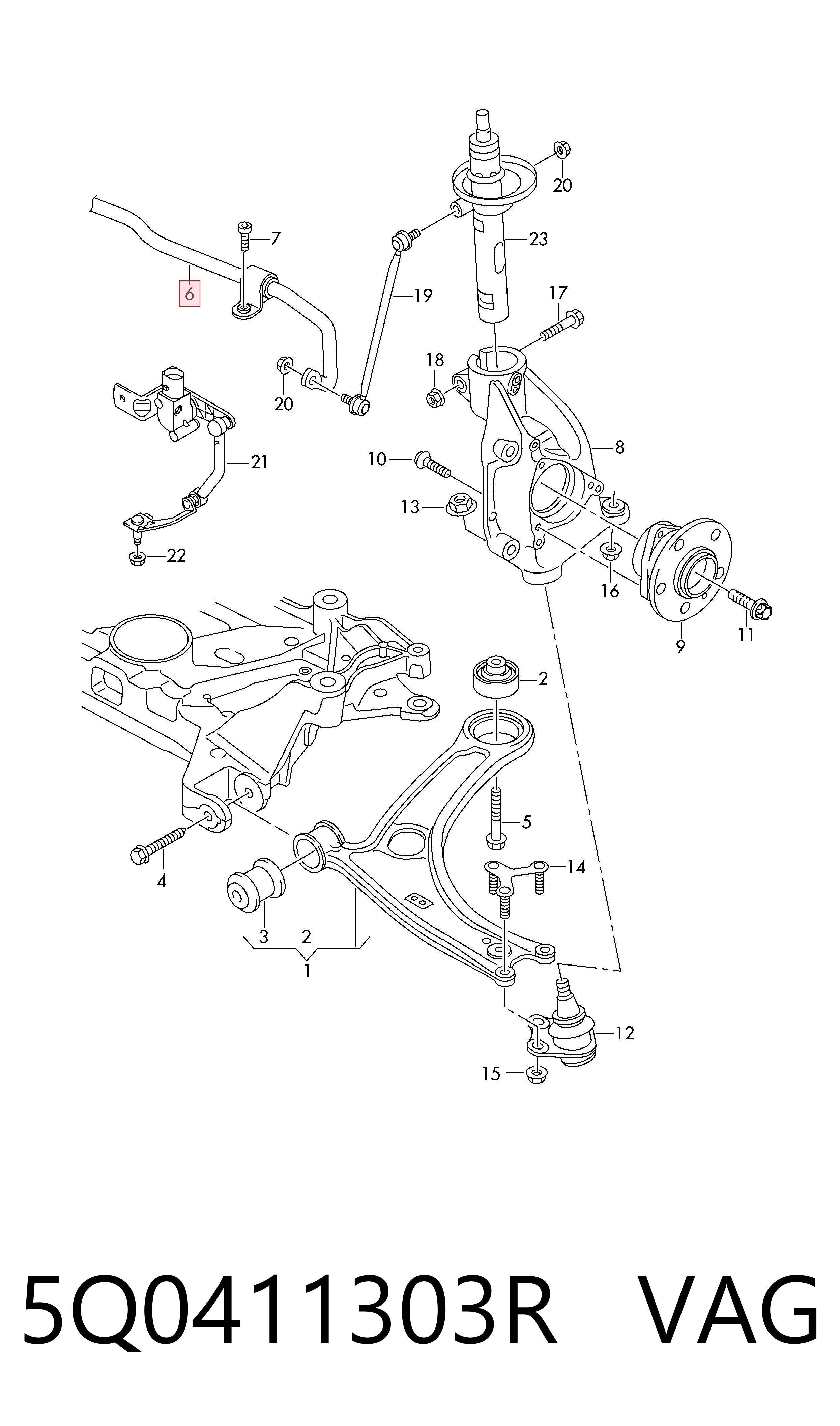 Stabilizator przedni Audi A3 