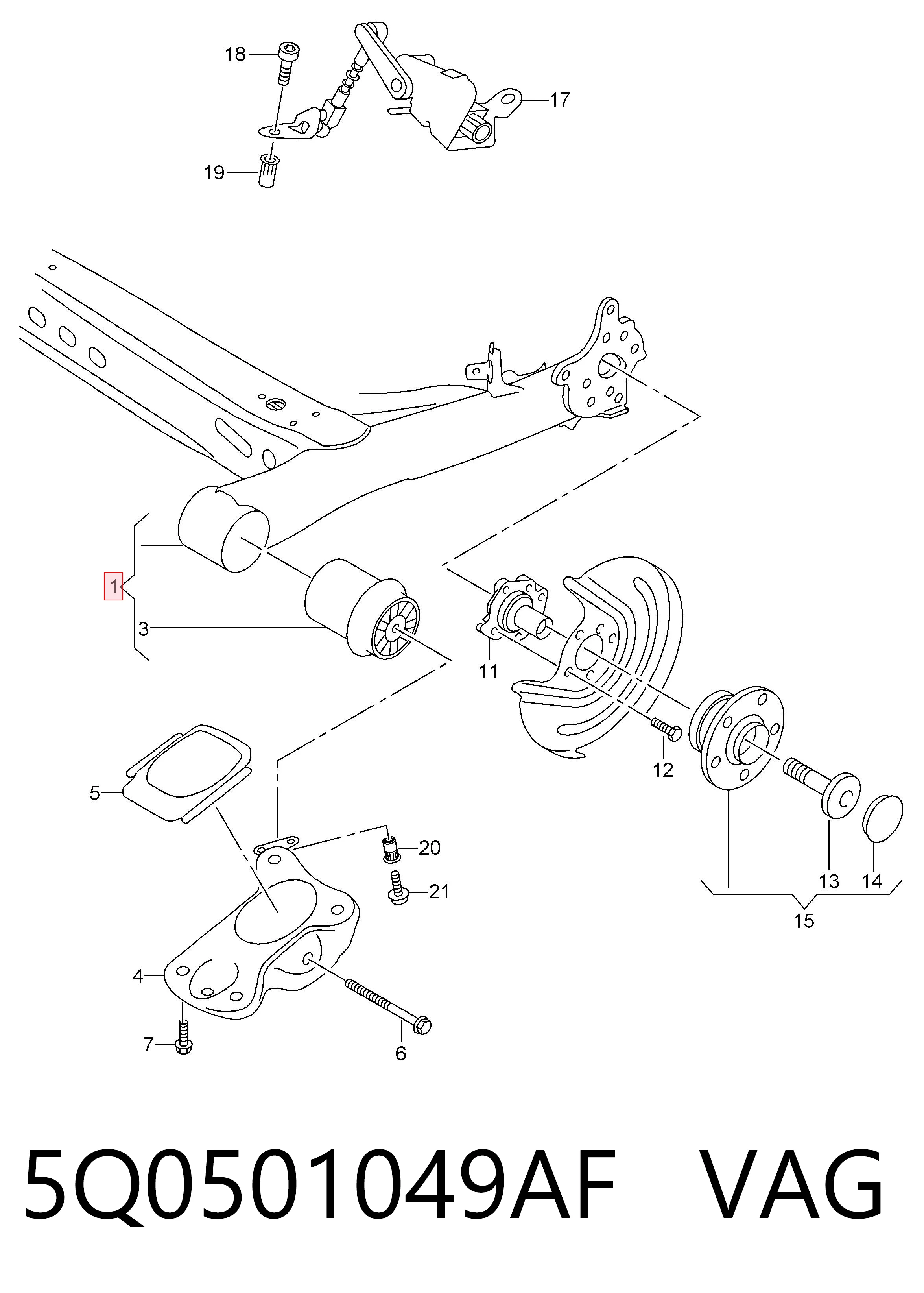 Korpus osi tylnej 51501004 AND