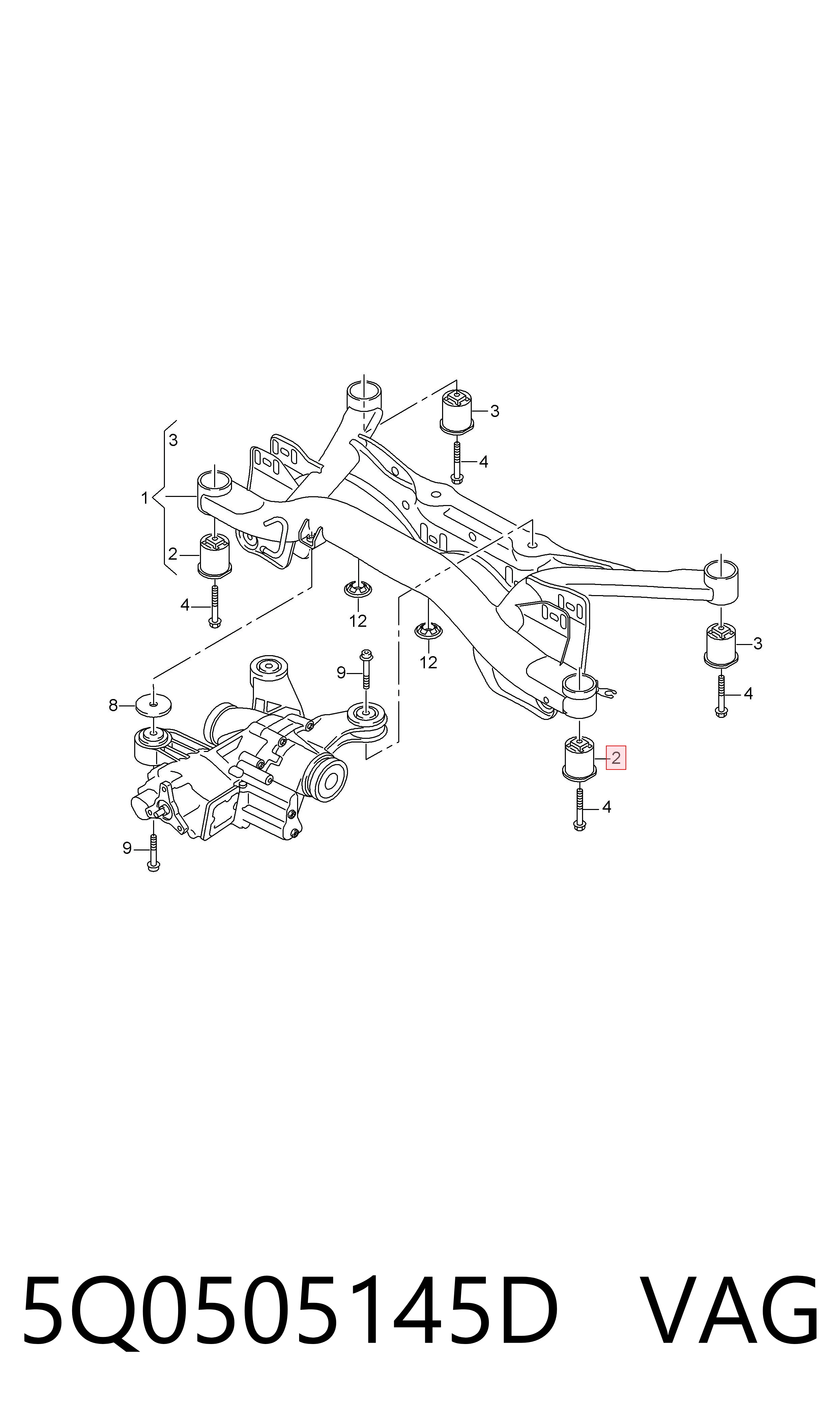 Silentblock tylnej belki Skoda Octavia II A5 kombi (1Z5) (2004 - 2013) cena, od 27,52 USD