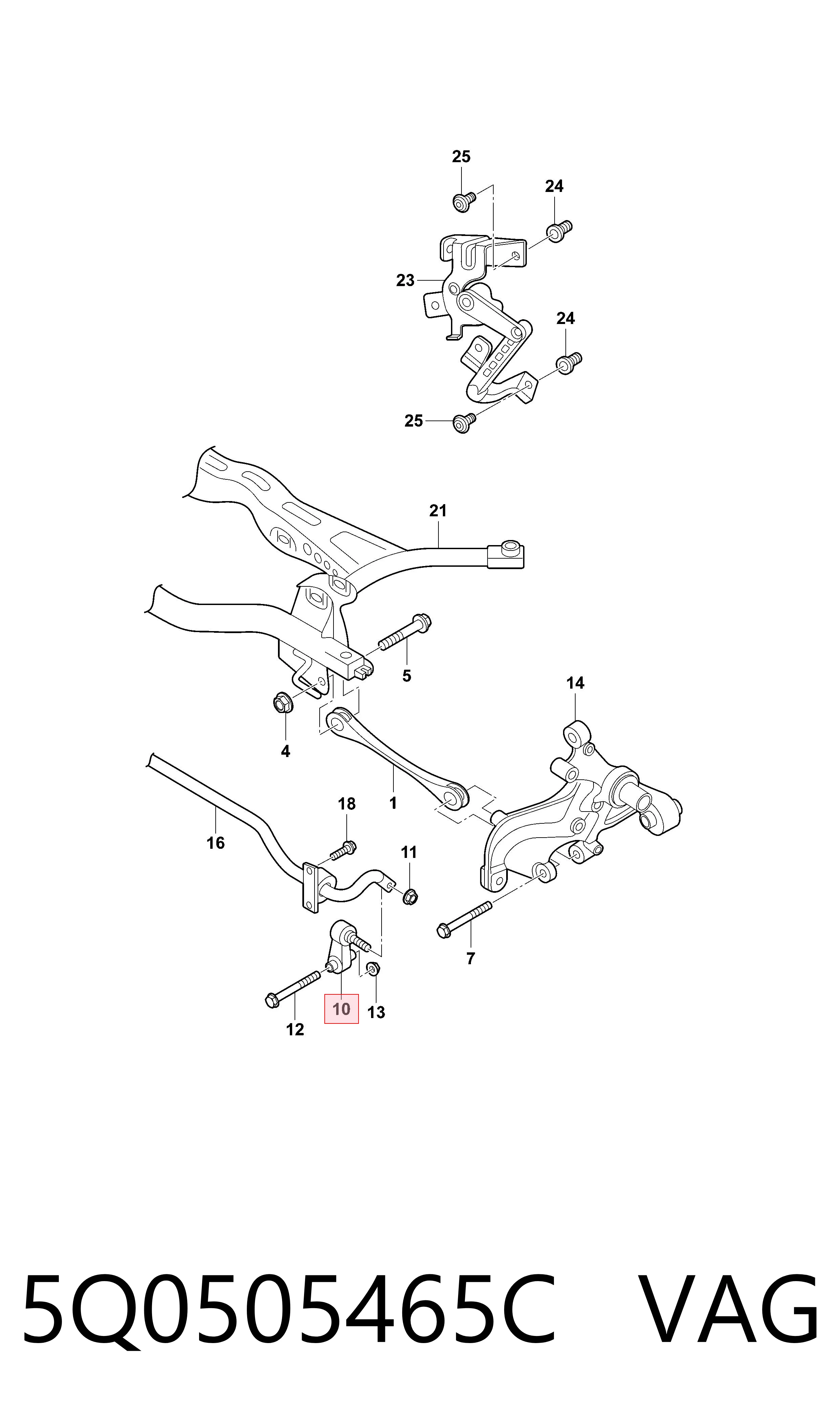 5Q0505465C VAG Łącznik stabilizatora tylnego