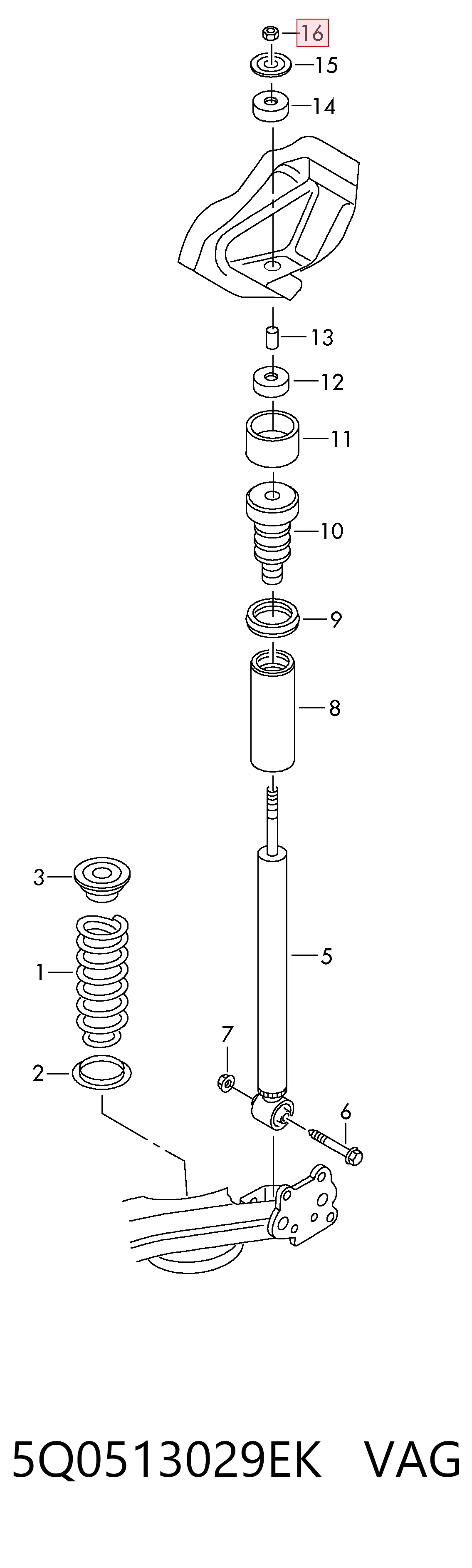 Amortyzator tylny VAG 5Q0513029EK cena, od 4,31 USD