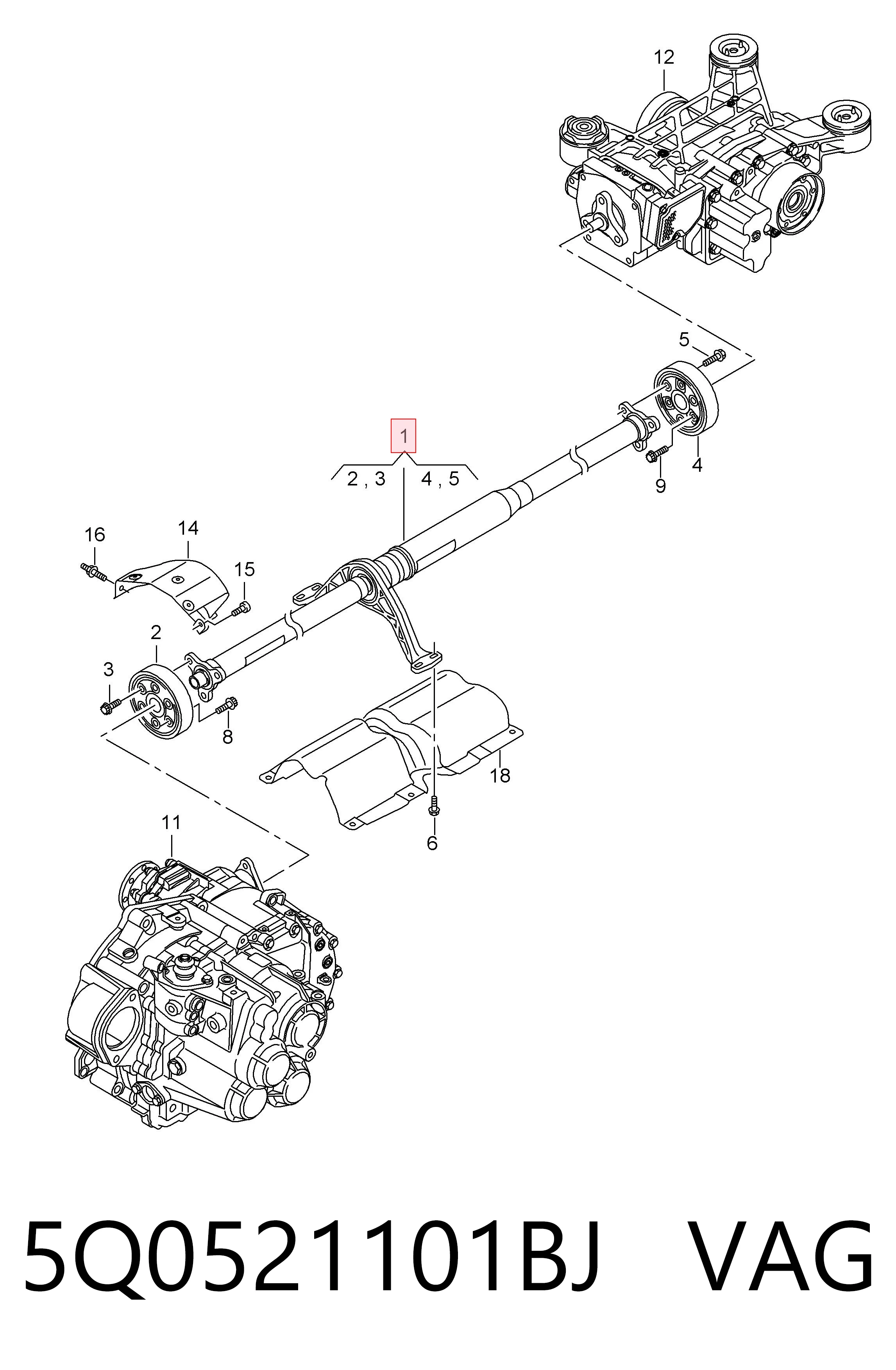 Wał Cardana tylny, kompletny Volkswagen Golf ALLTRACK VII kombi (BA5, BV5) (2014 - 2020) cena, od 569,21 USD