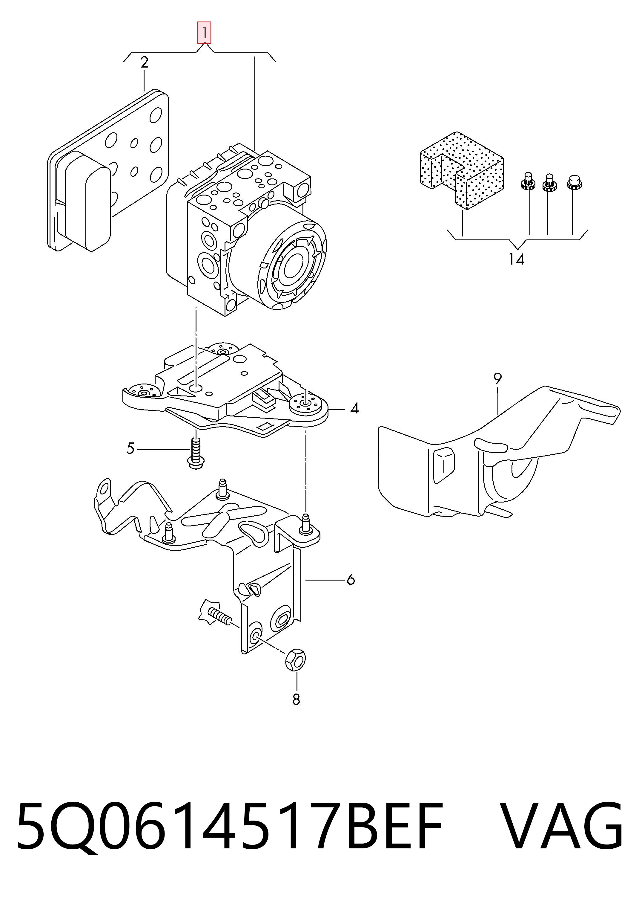 Sterownik ABS  hydrauliczny Skoda Octavia III A7 liftback (5E3, NL3, NR3) (2012 - 2021) cena, od 219,63 USD