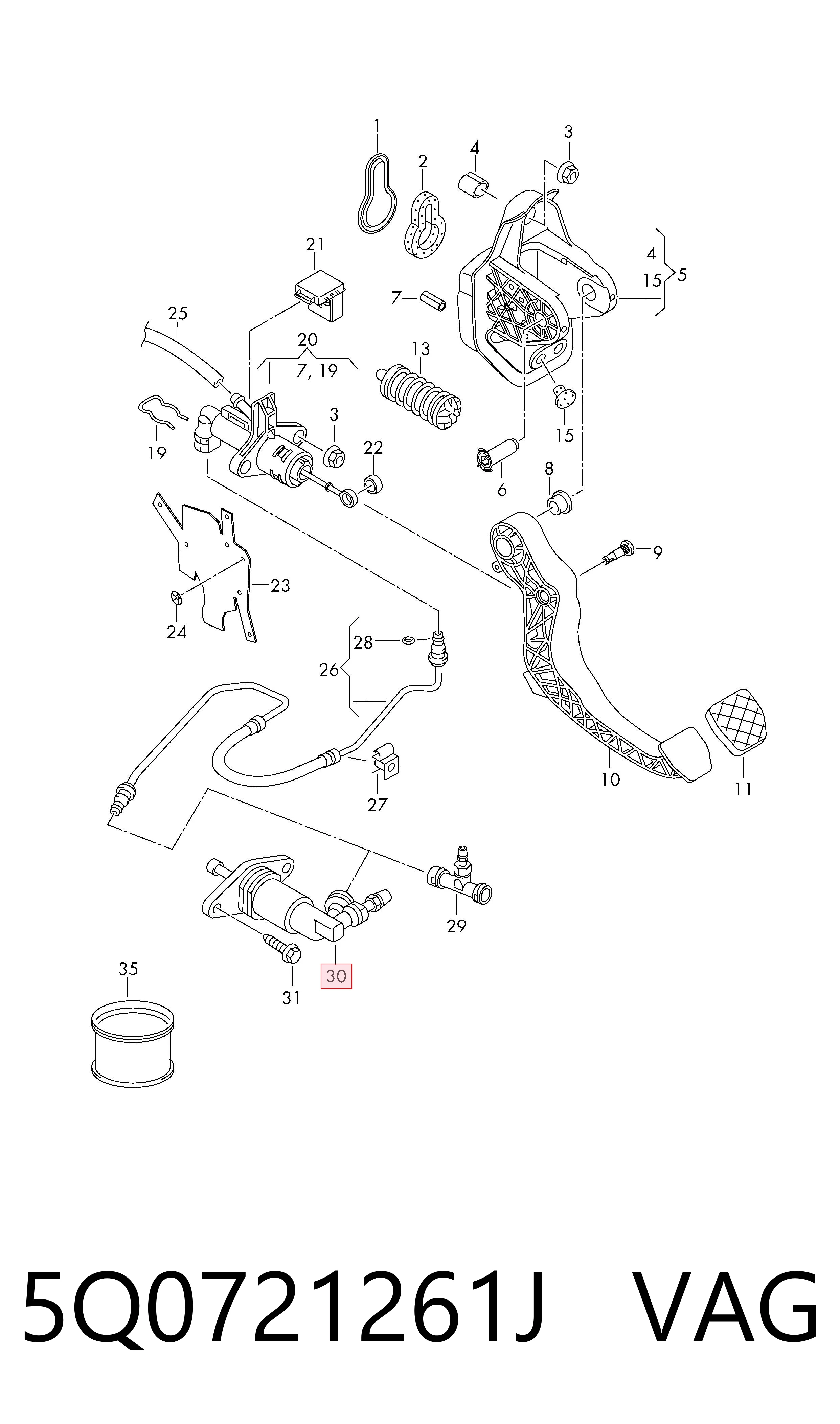 Cylinder roboczy sprzęgła do Volkswagen Golf ALLTRACK VII BA5, BV5