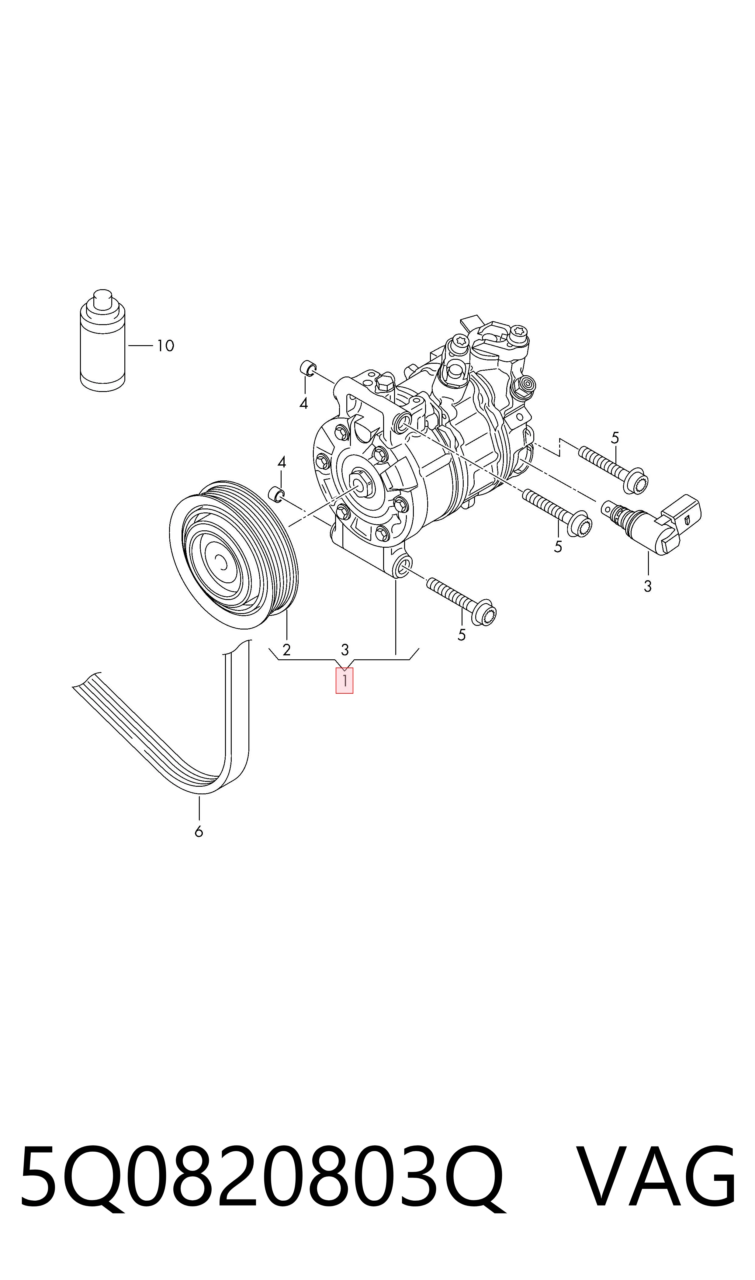 5Q0820803Q VAG Sprężarka klimatyzacji